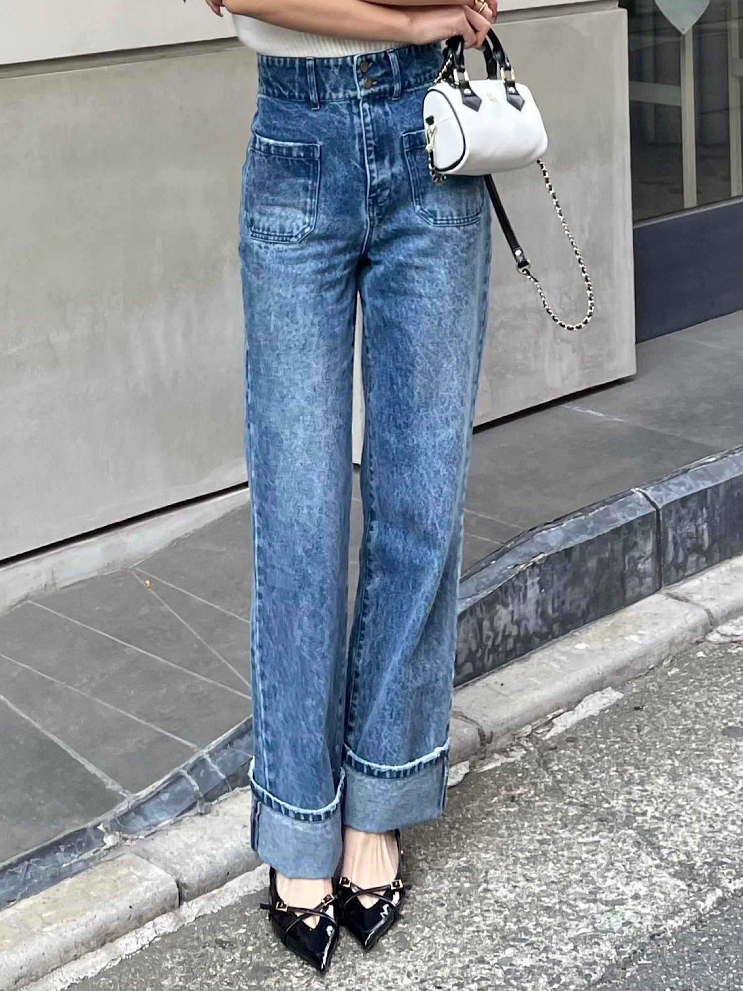 DIANTE ROLL UP LOOSE DENIM｜ストレートデニム