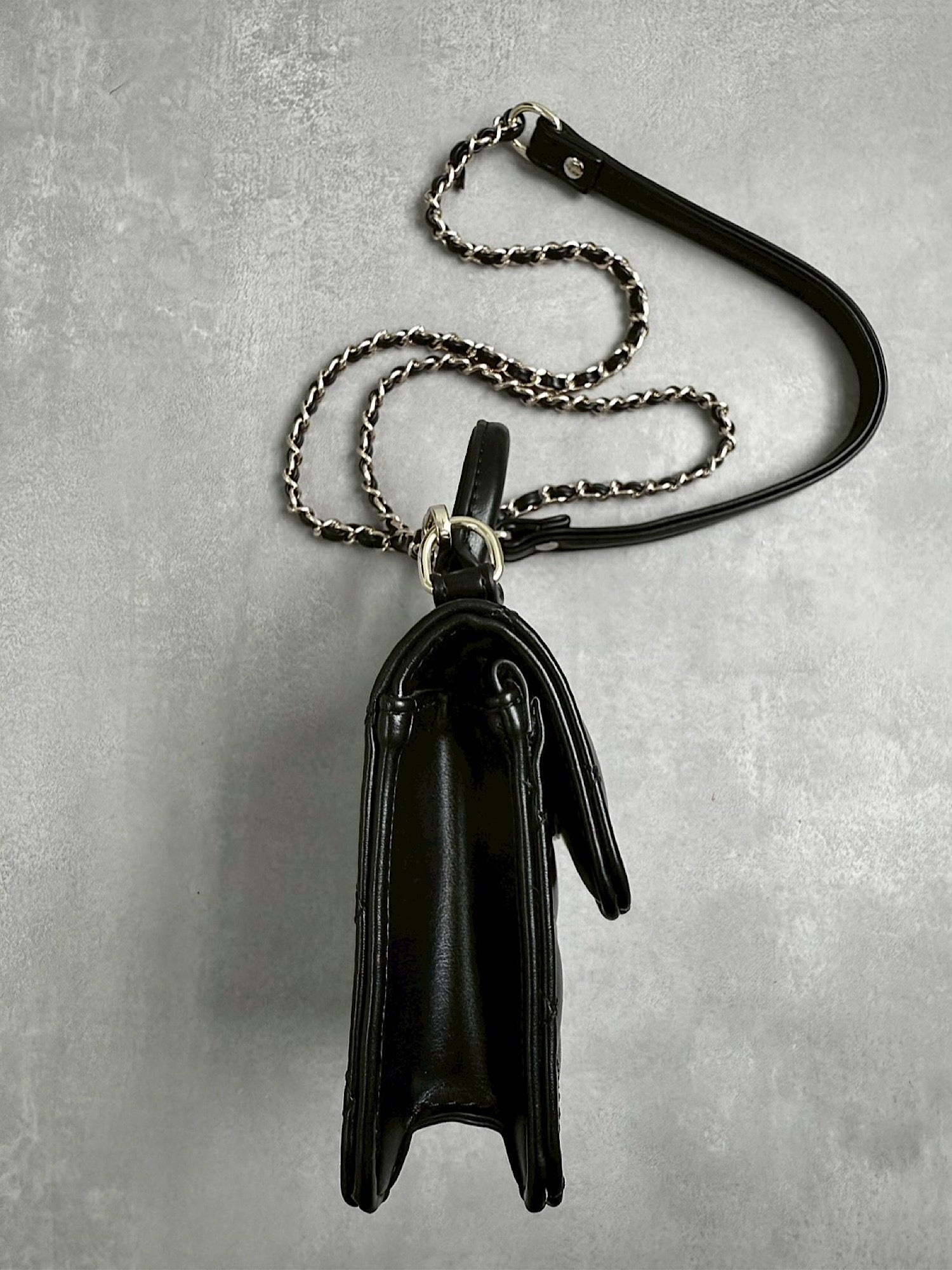 Quilted leather logo mini bag