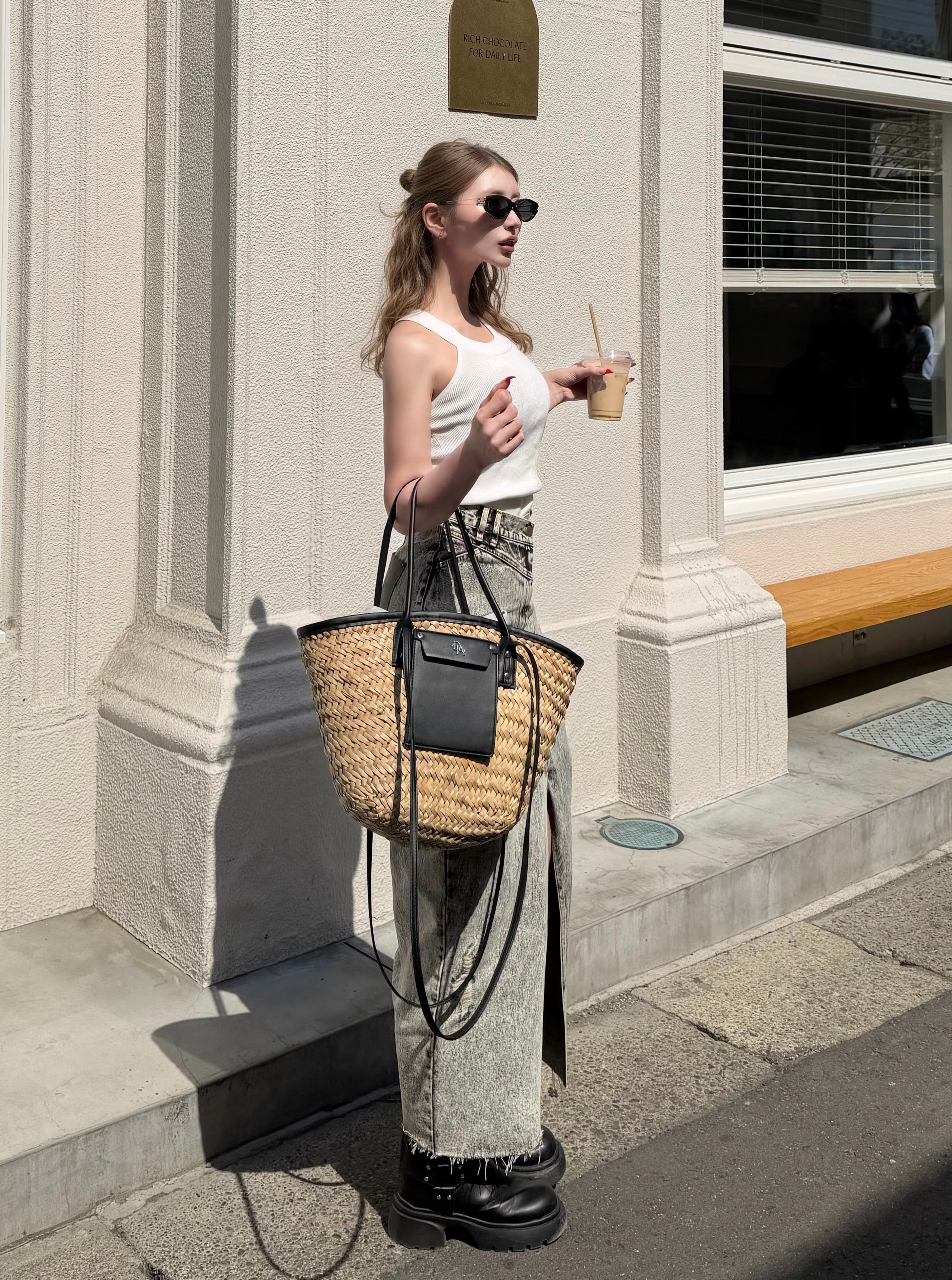 Front slit damage long skirt