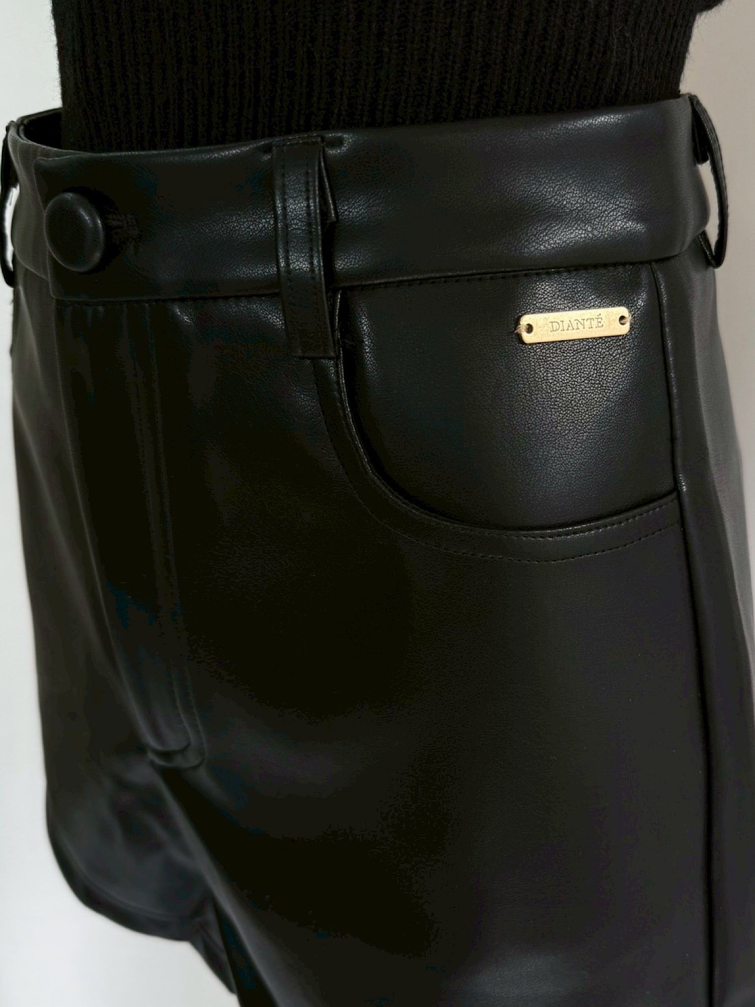 Eco leather minimal shorts