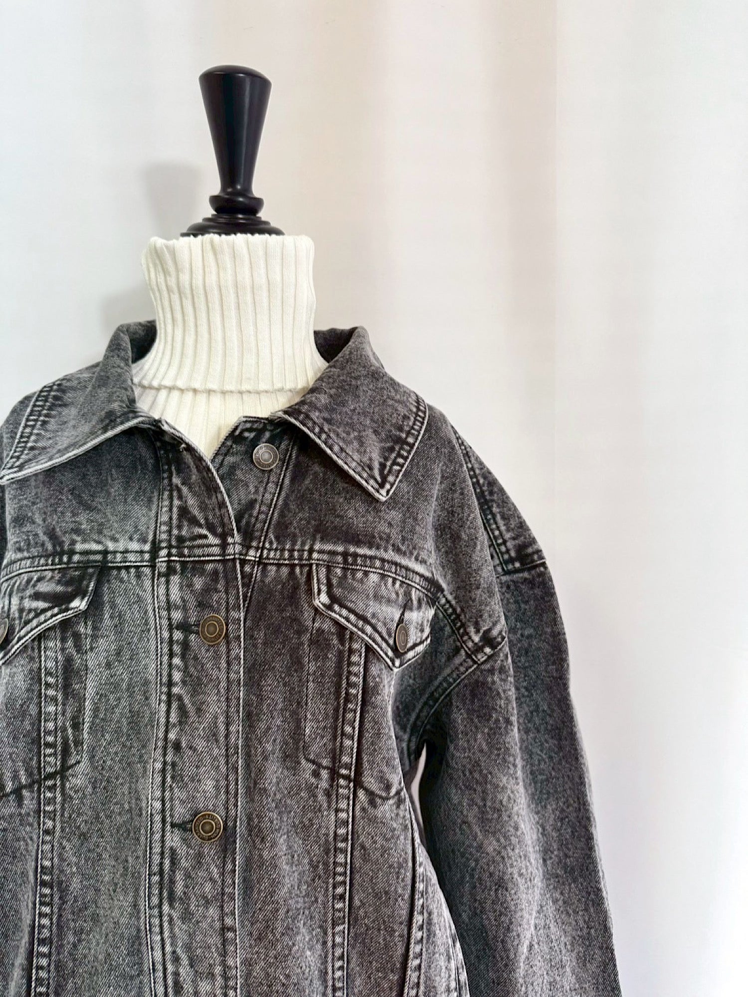 Chemical wash denim jacket(SET UP着用可)