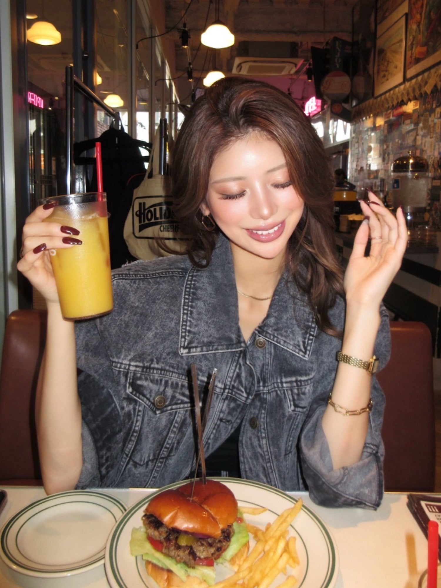 Chemical wash denim jacket(SET UP着用可)