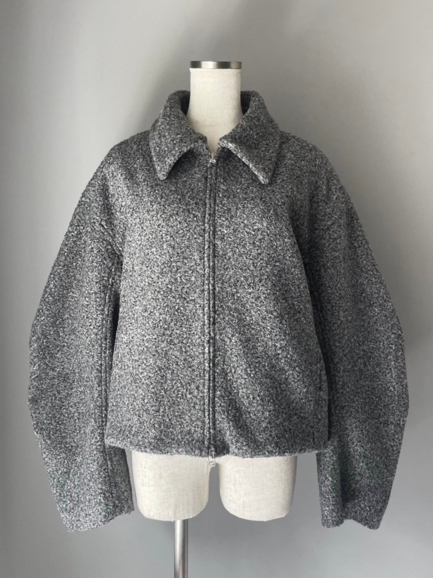 Shaggy wool short blouson