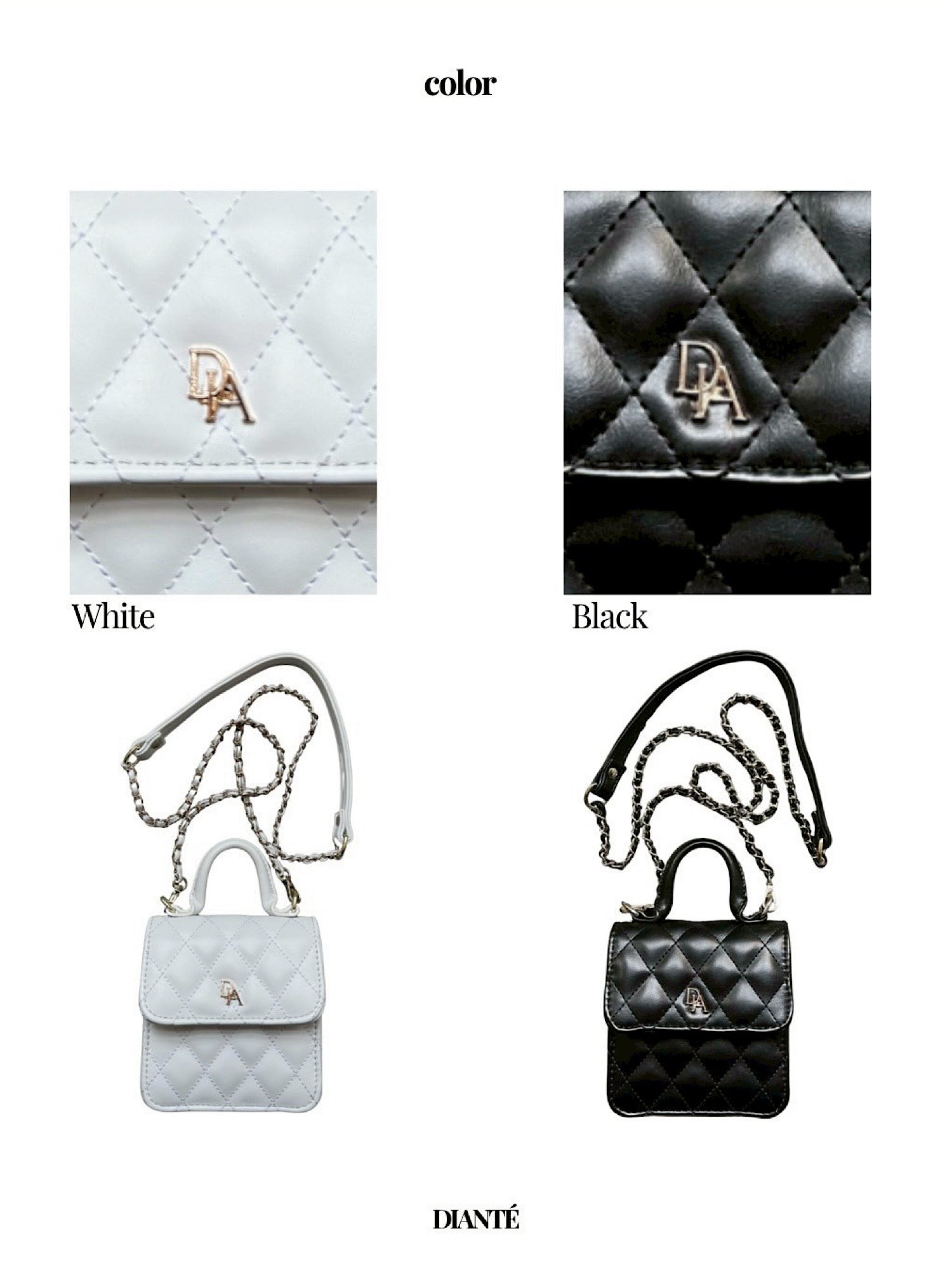 Quilted leather logo mini bag