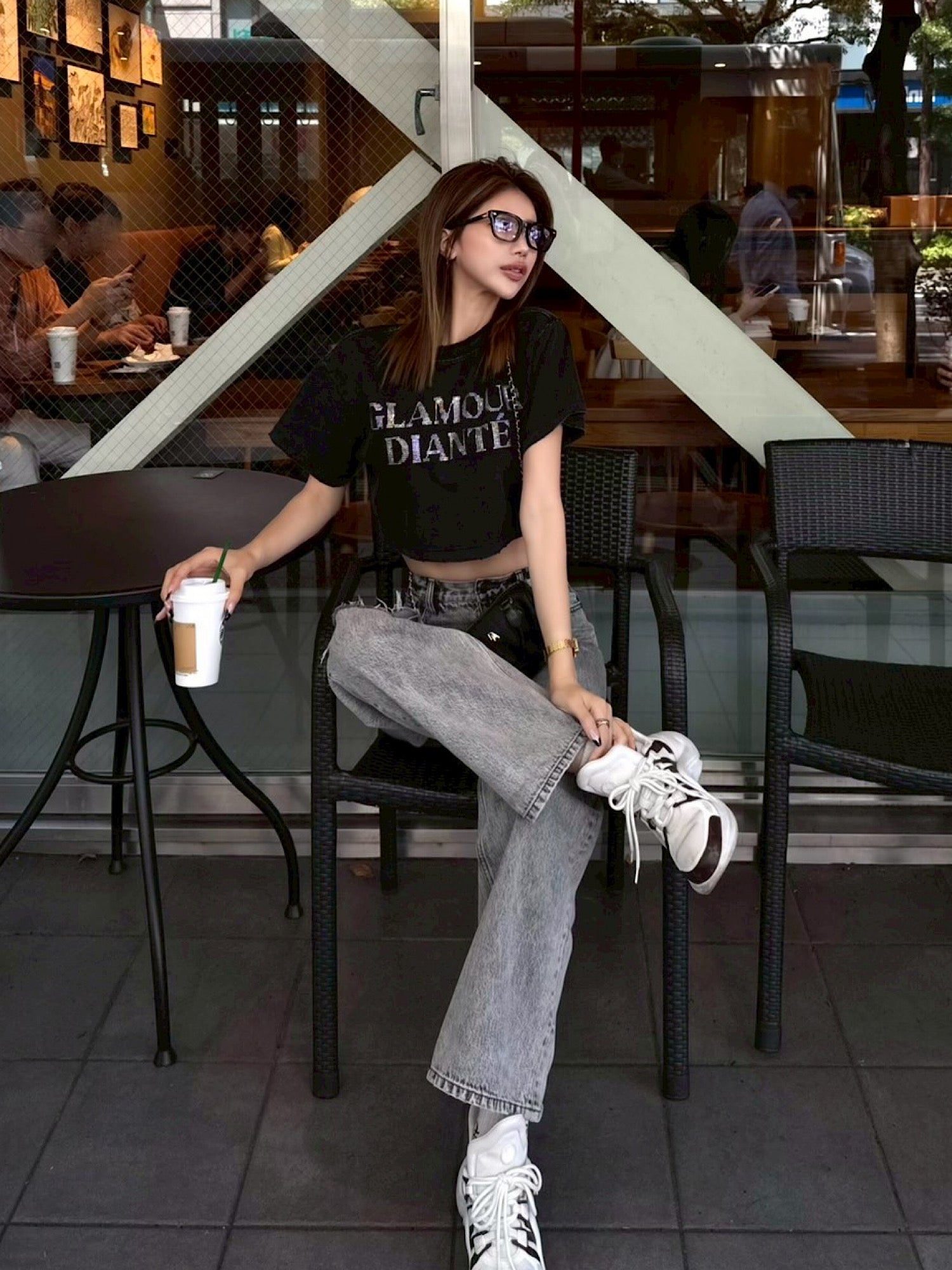 Rhinestone pigment tee