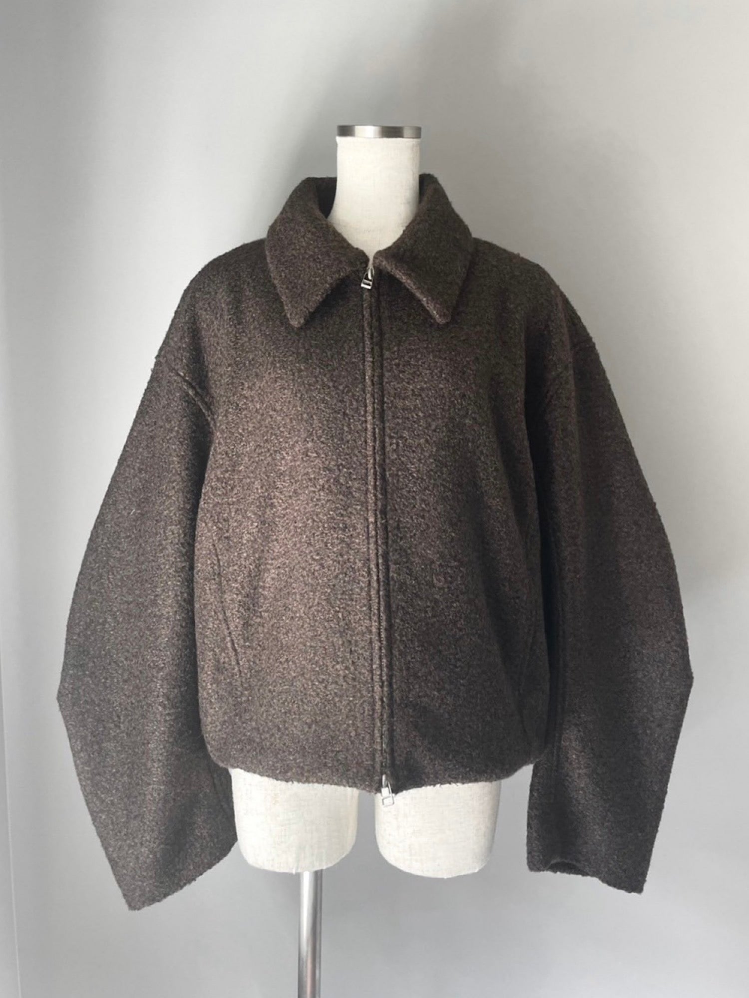 Shaggy wool short blouson