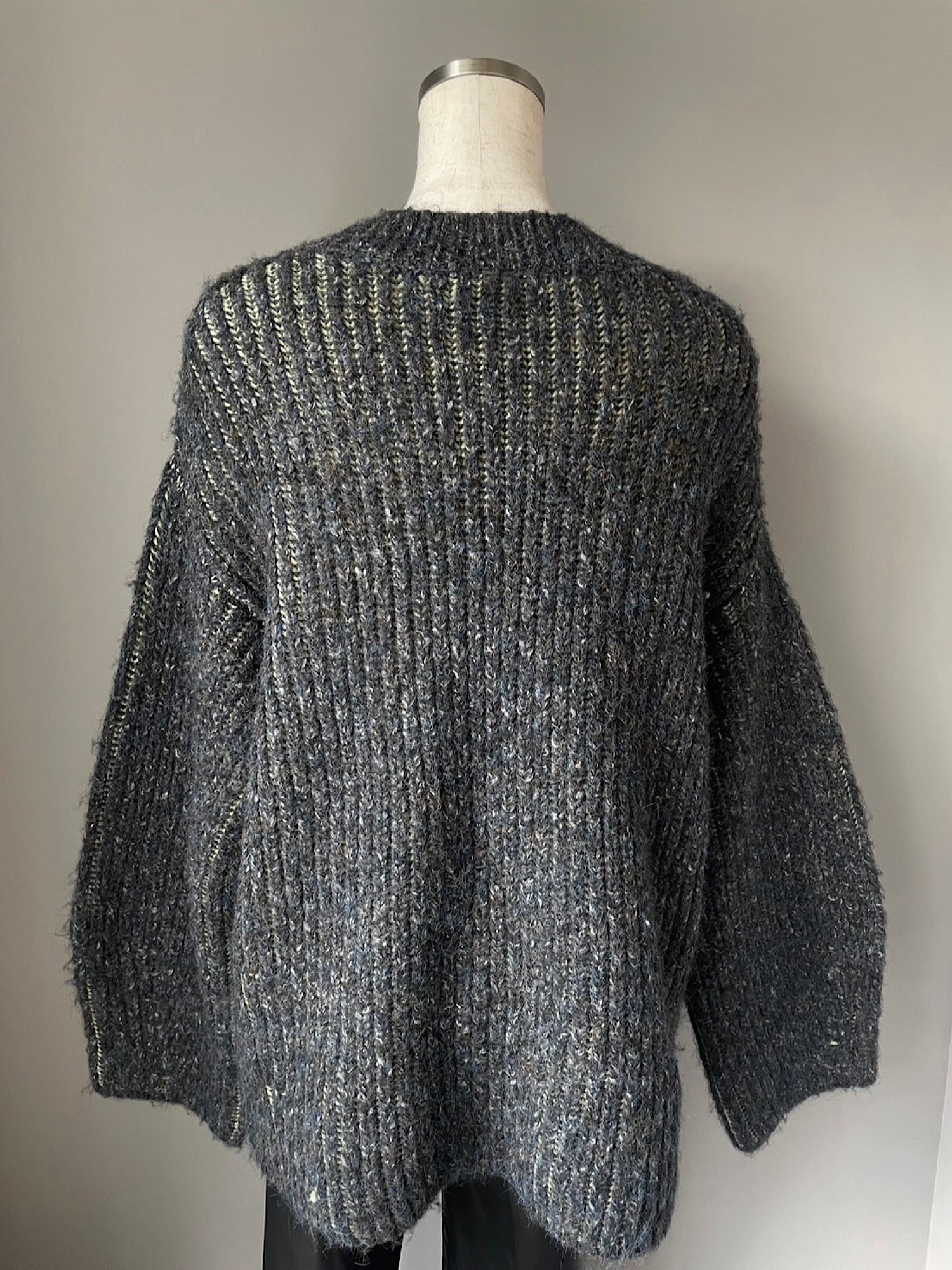 Melange stripe loose knit