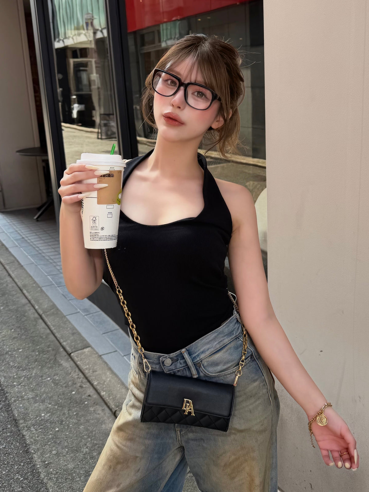 DIA buckle shoulder bag