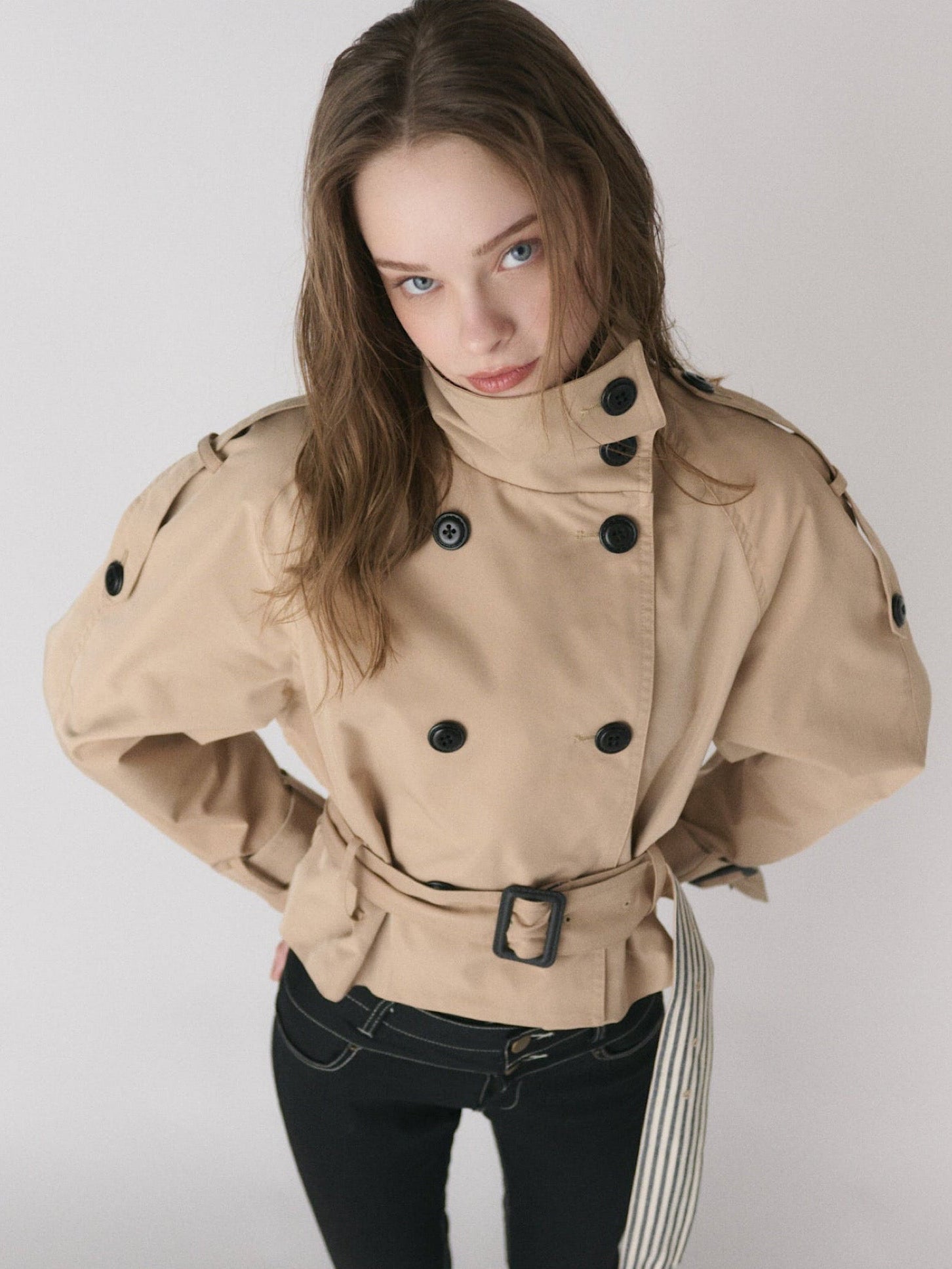 【予約】Raglan sleeve short trench coat(4月上旬〜中旬発送予定)