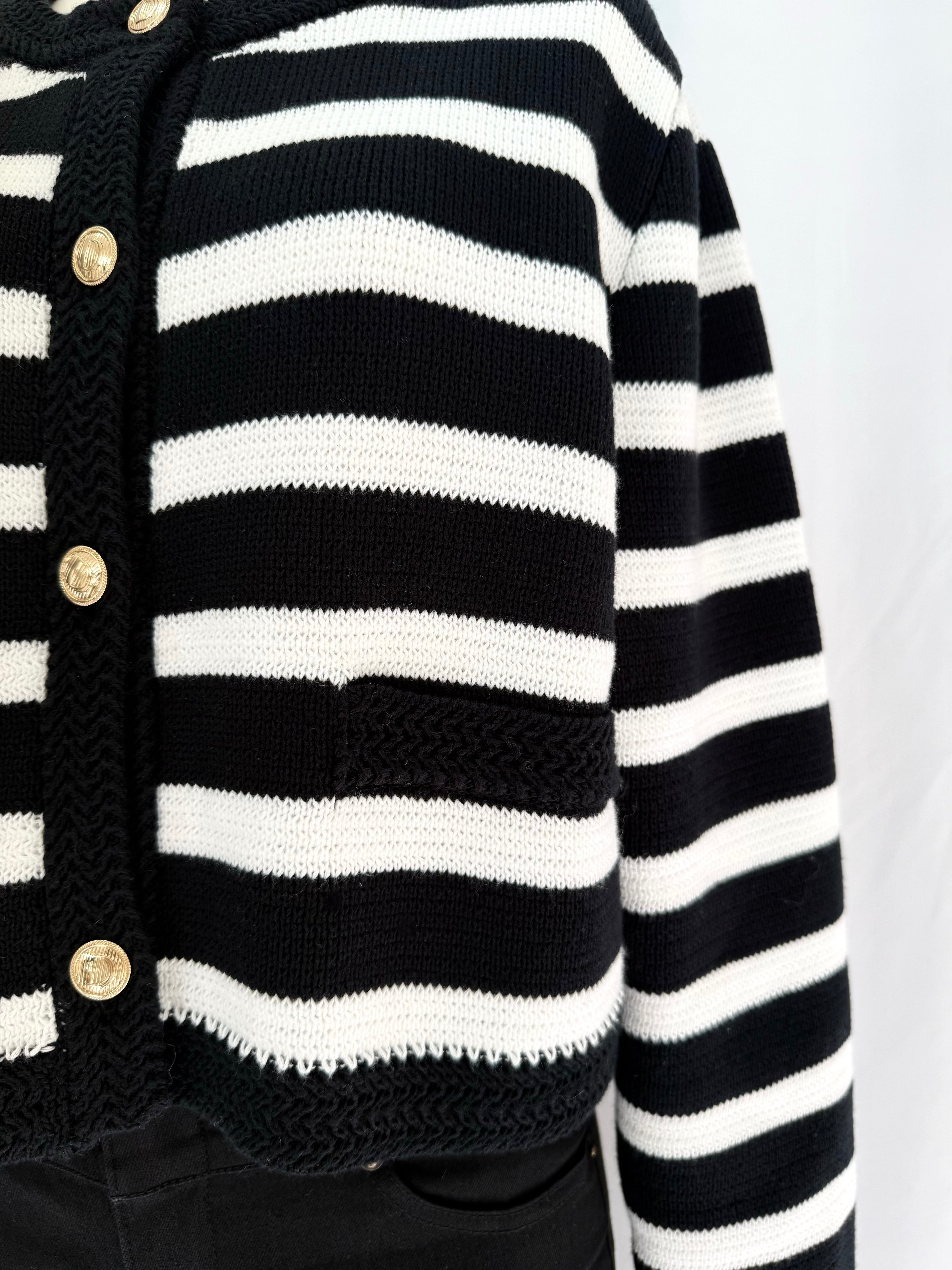 Gold button bulky knit cardigan