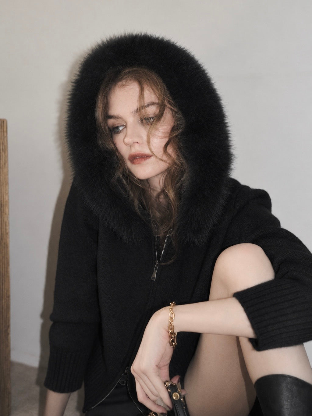 【予約】Volume fur ZIPUP knit hoodie(11月上旬発送予定)