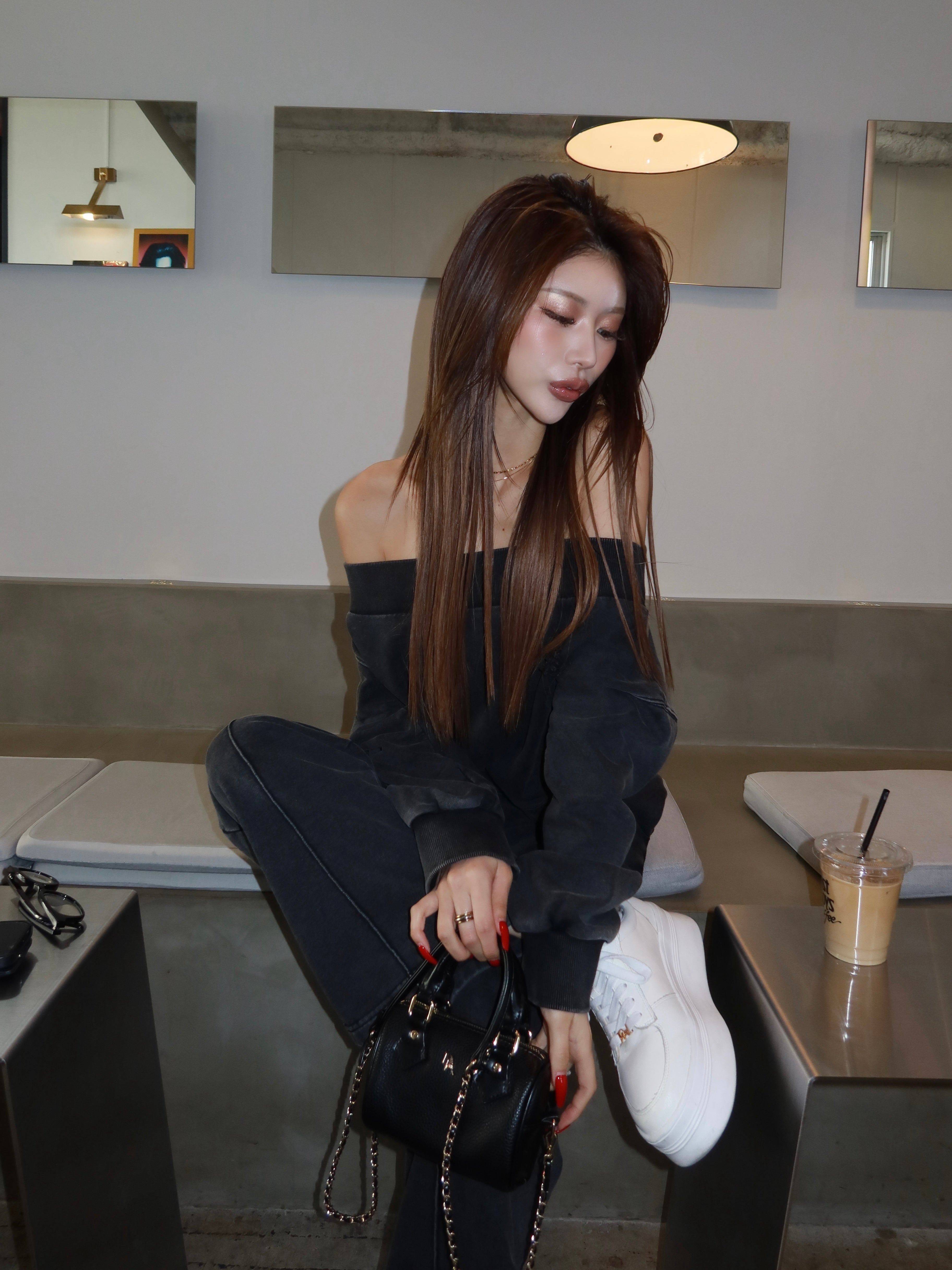Overdye loose sweat pants