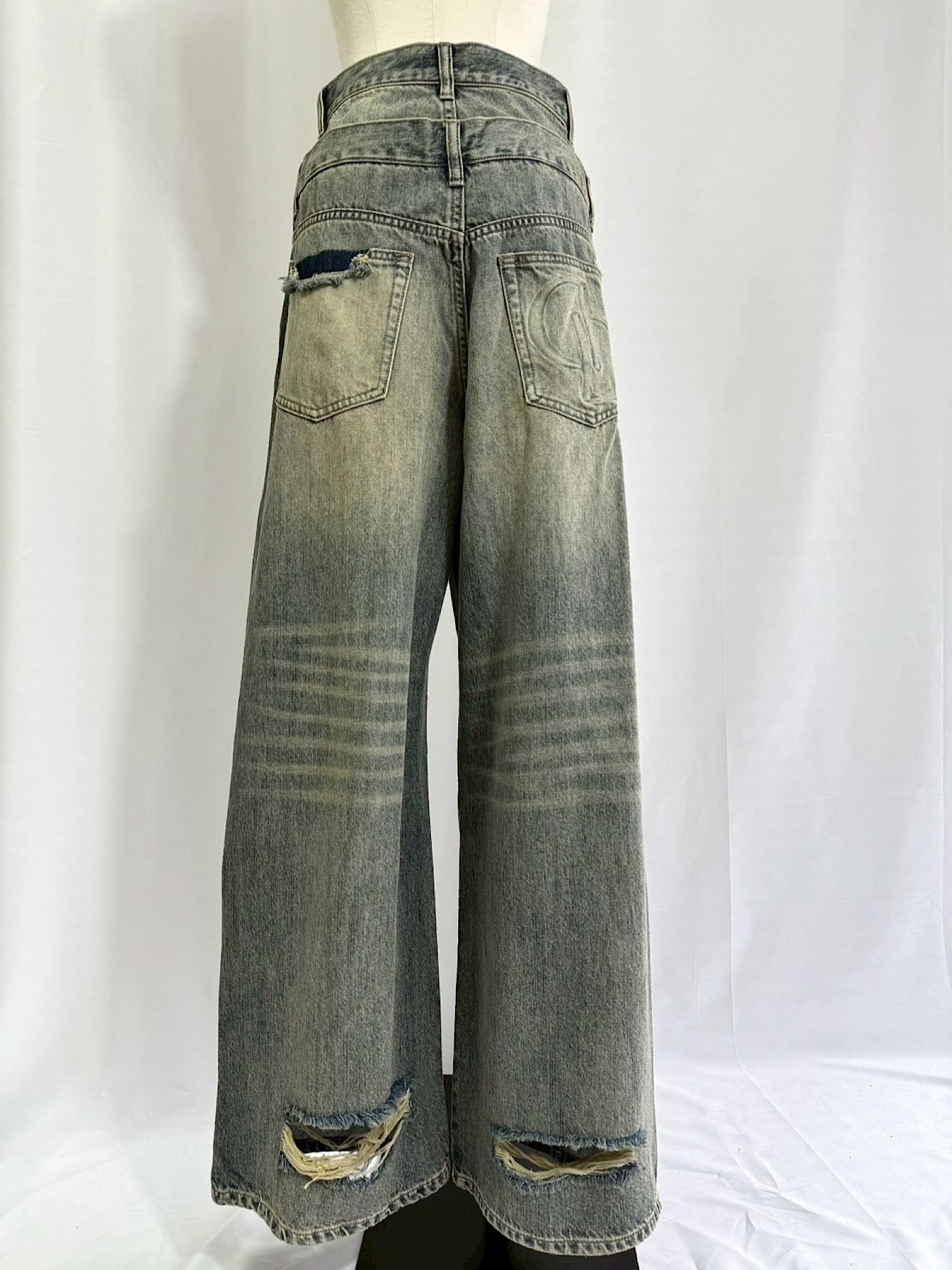 Waist layered loose denim