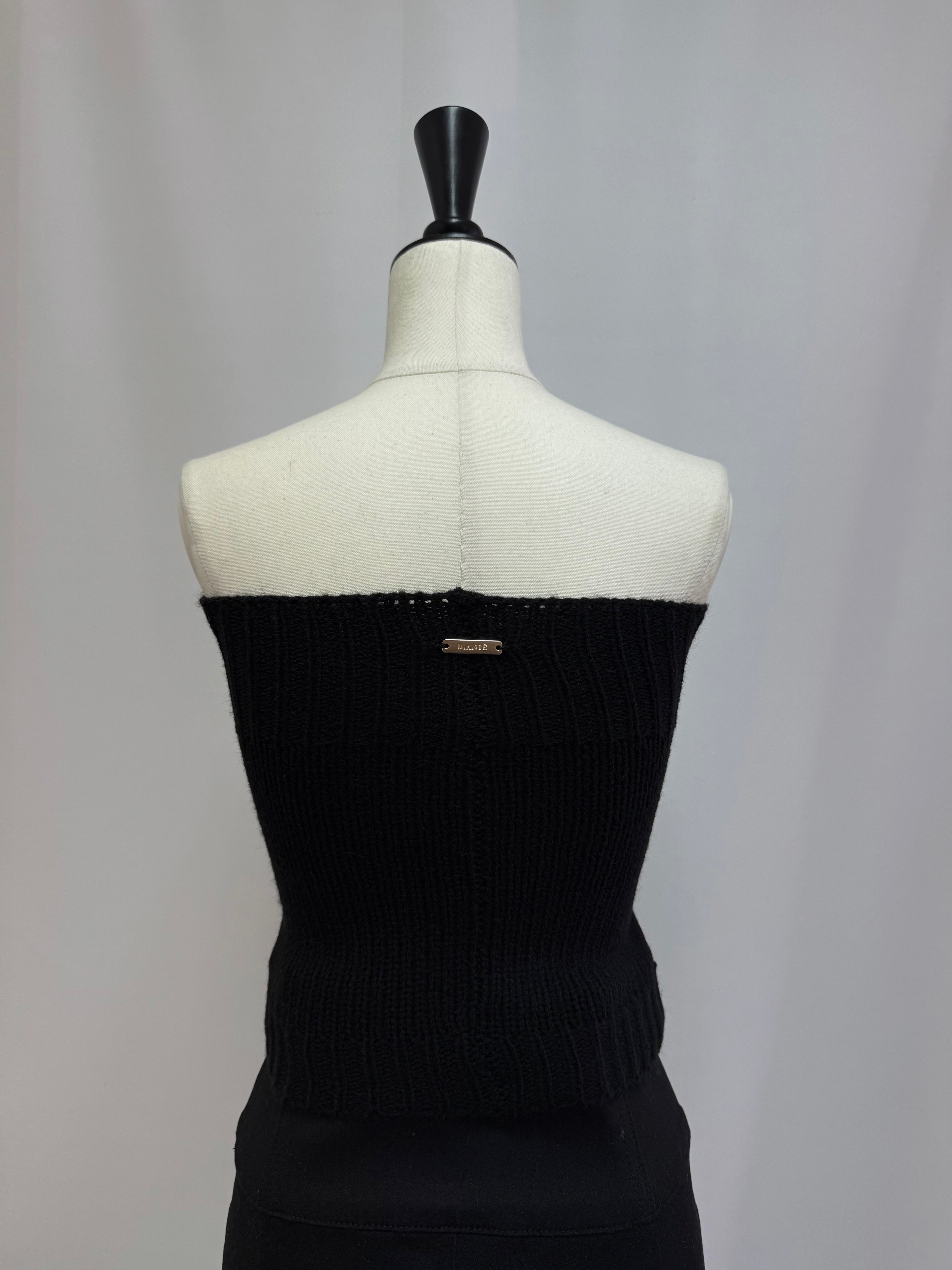 Big collar cardigan×bare top with inner bra