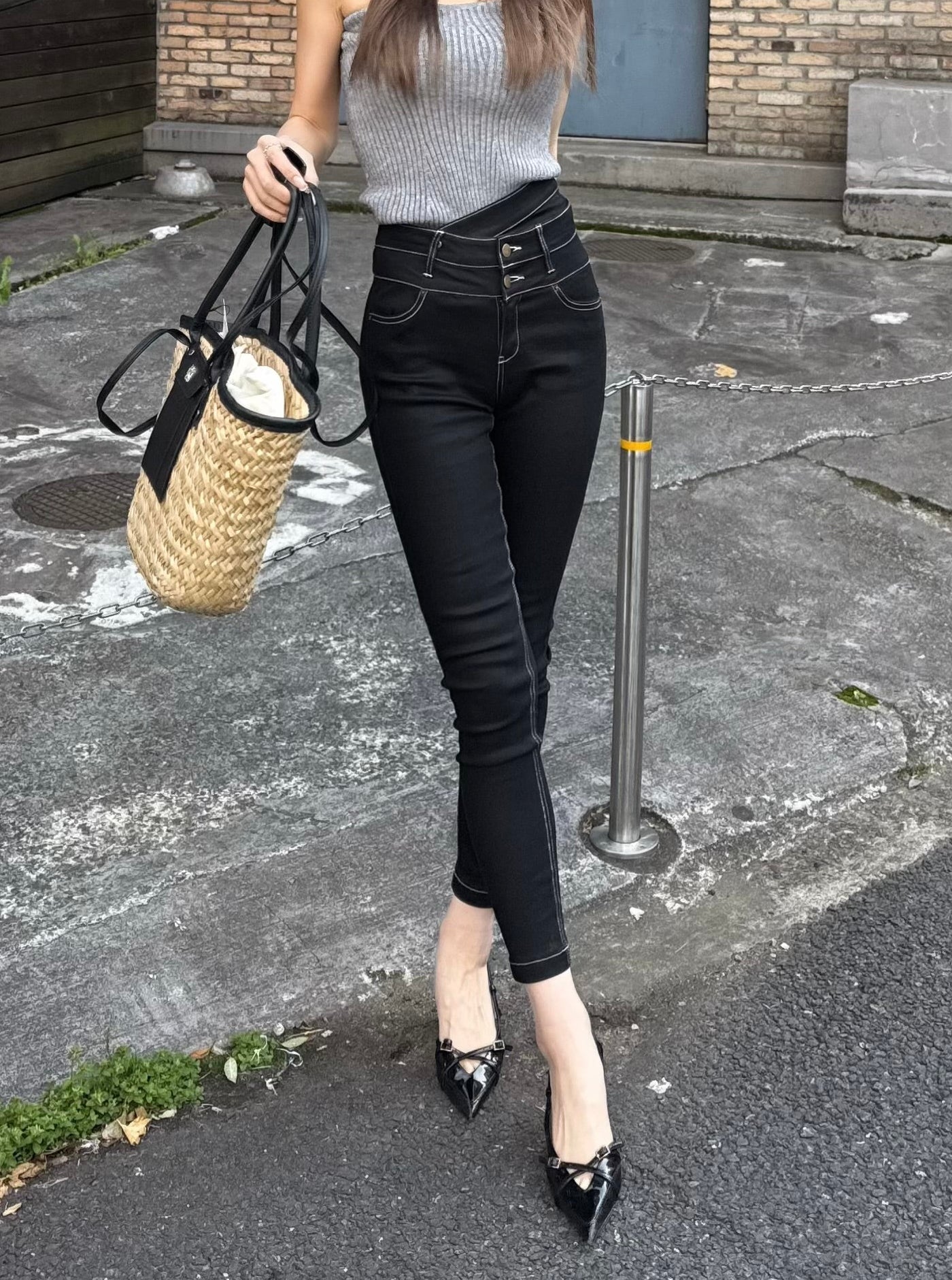 High waist layered skinny denim | DIANTÉ (ディアンテ)公式通販サイト