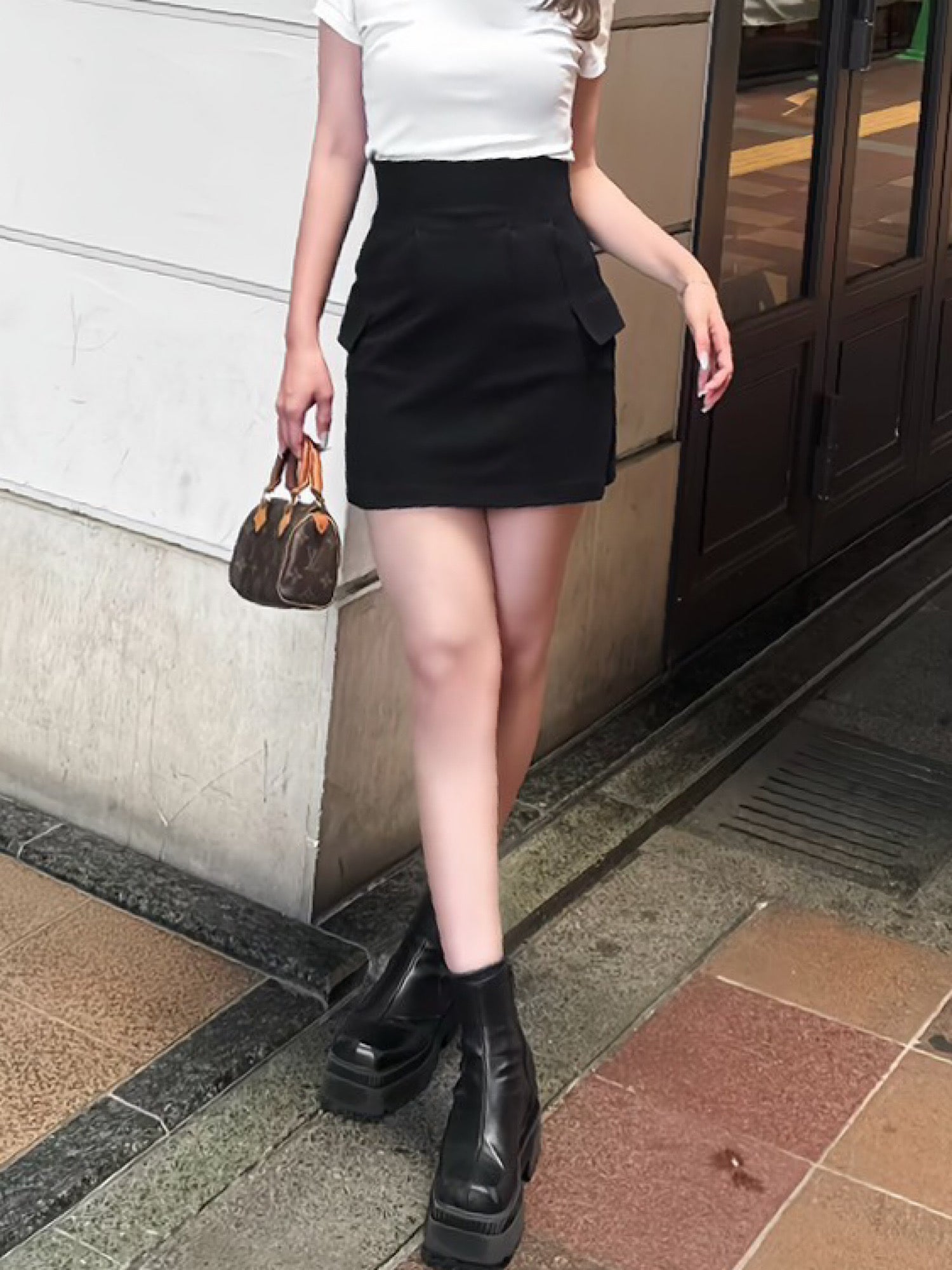 Ponch high waist mini skirt