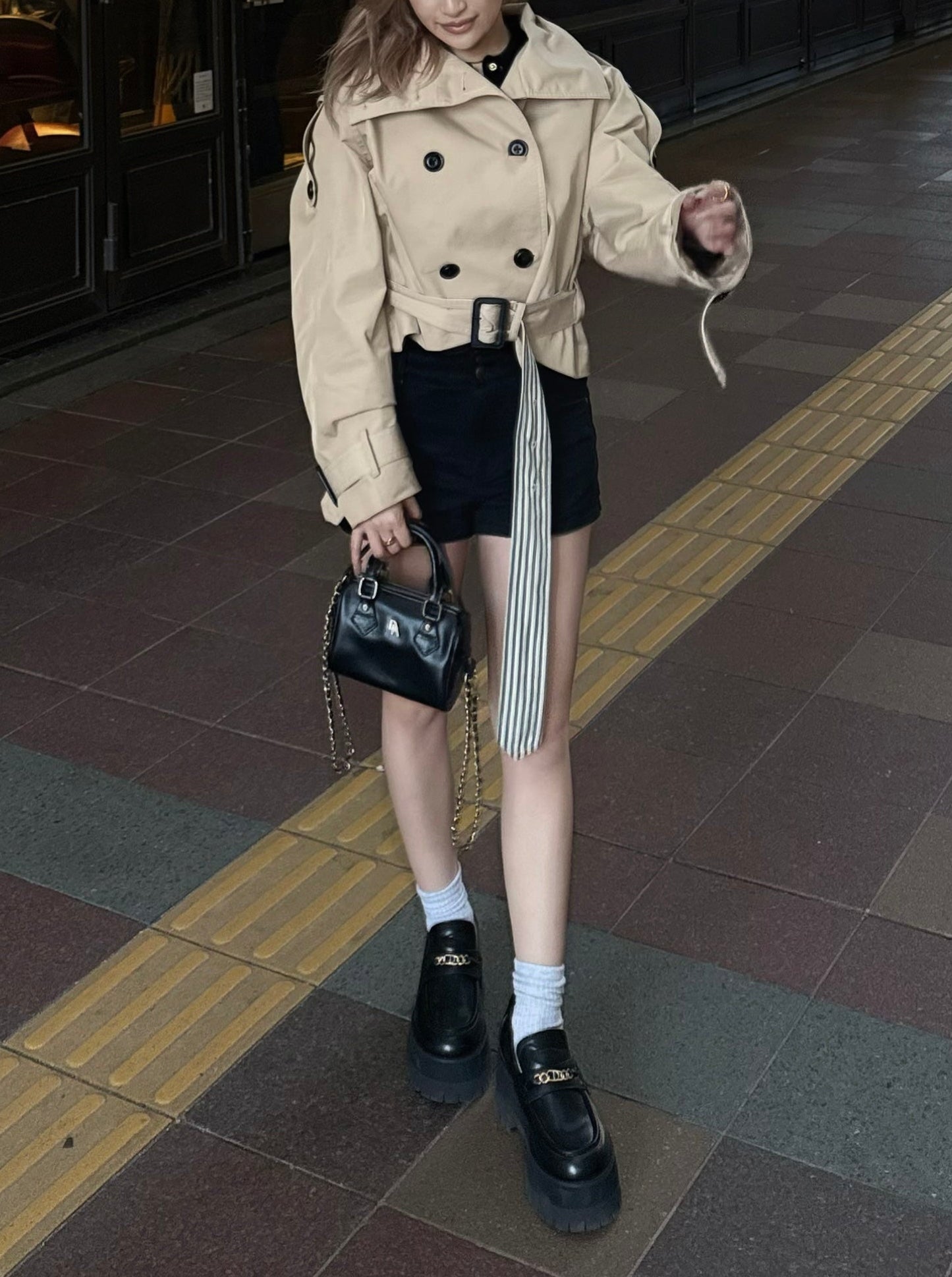 【予約】Raglan sleeve short trench coat(4月上旬〜中旬発送予定)