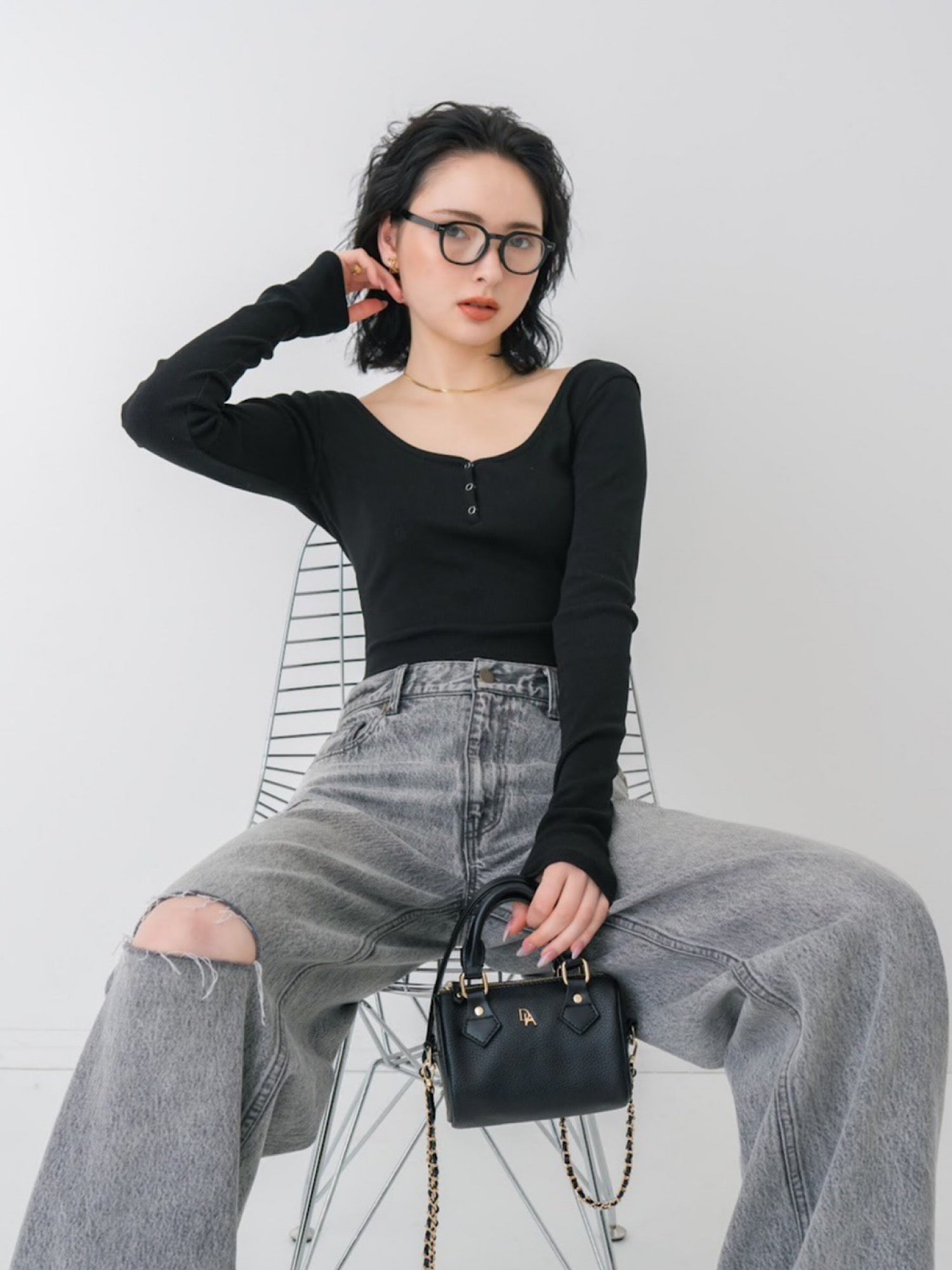 【予約】Mini boston shoulder bag(INDIGO 7月上旬発送予定)