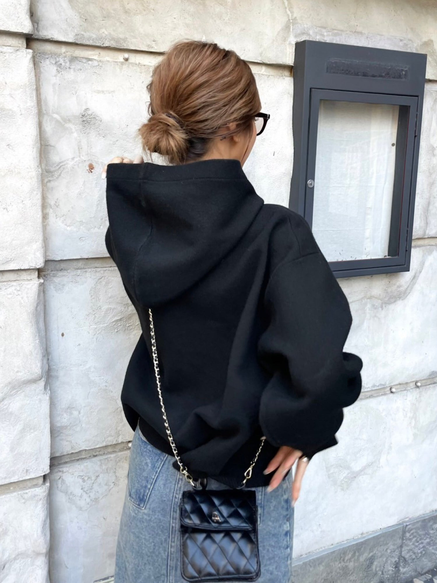 Quilted leather logo mini bag