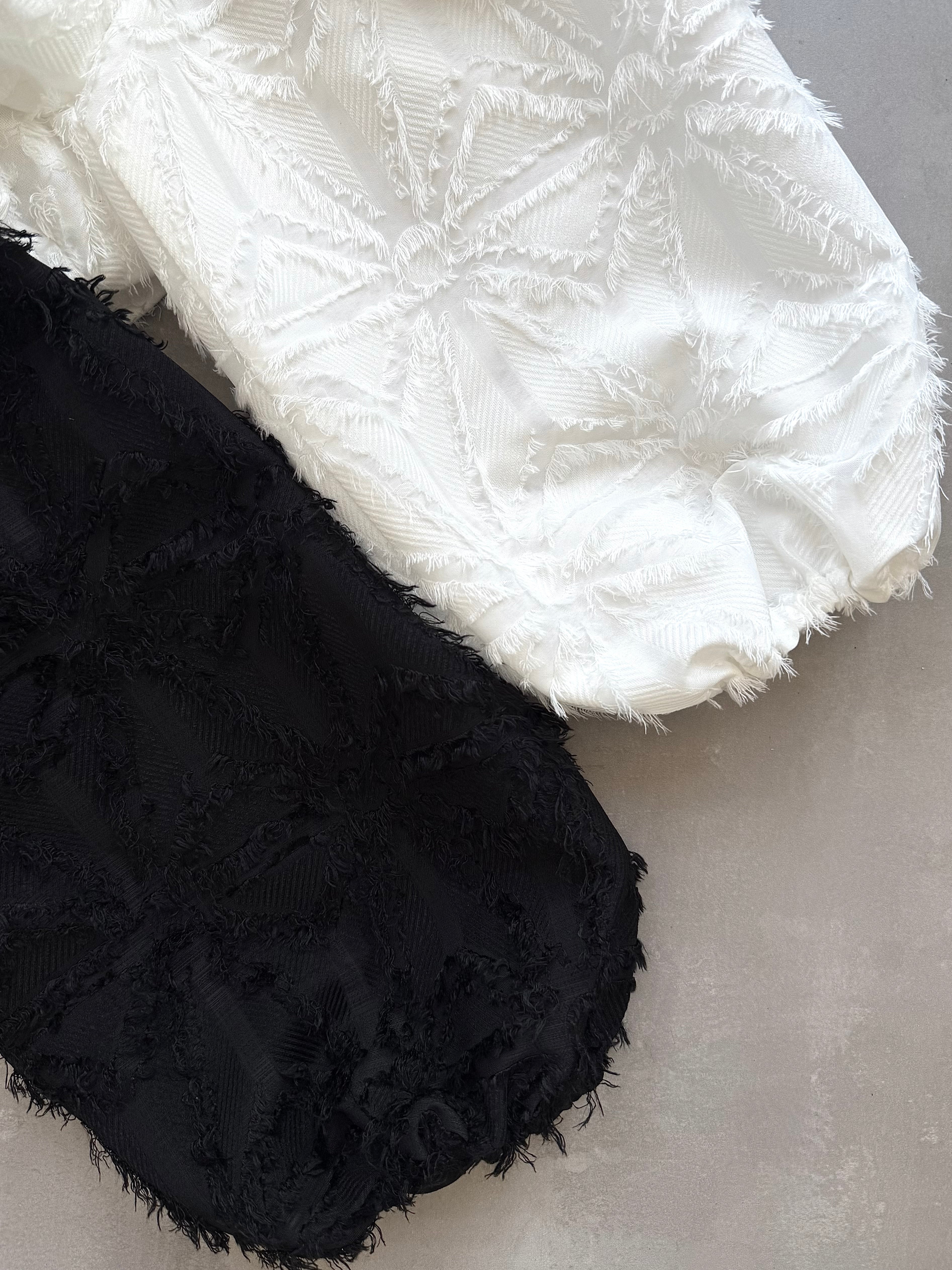 Geometric off-shoulder blouse