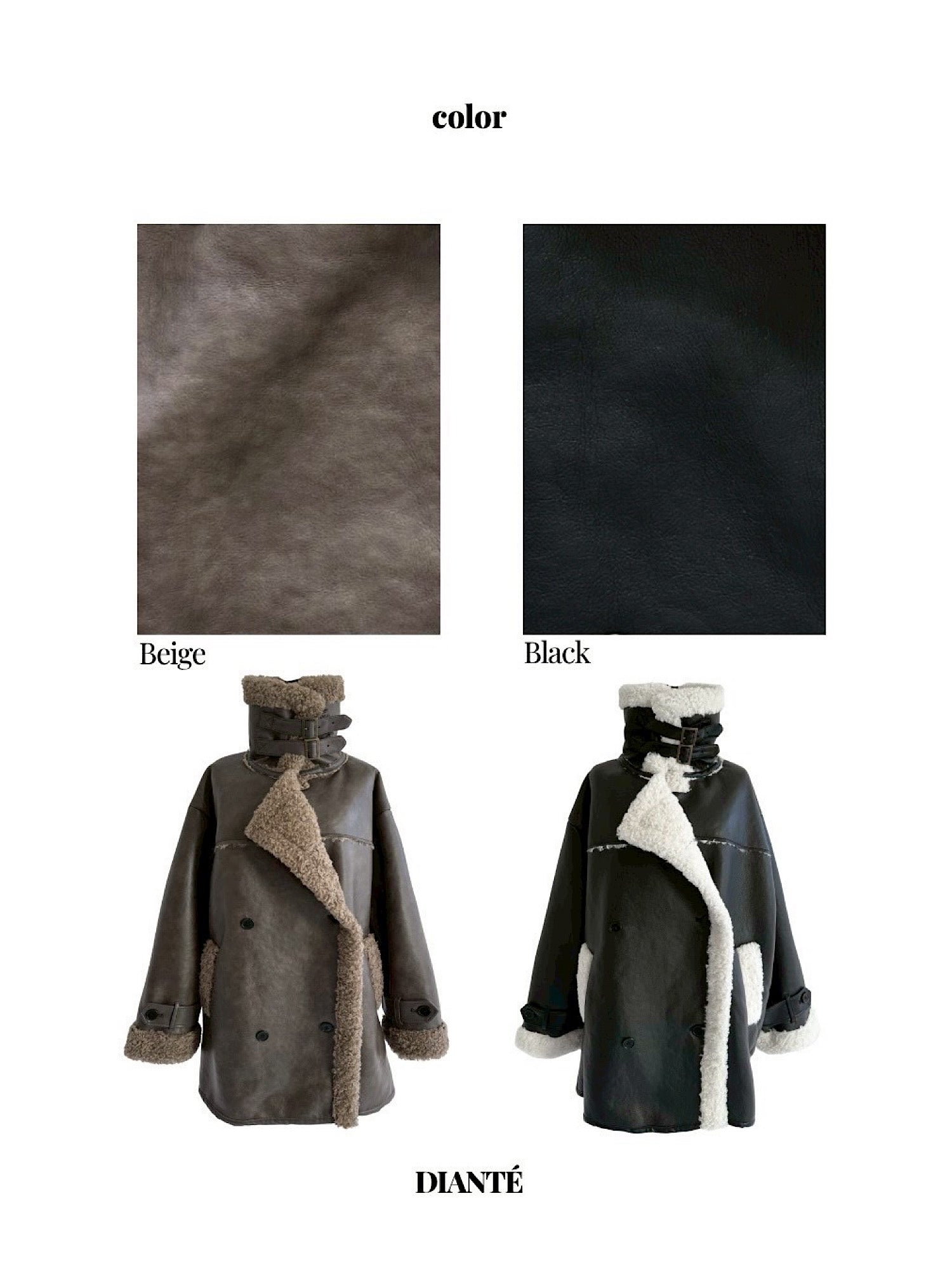 Volume collar loose mouton jacket