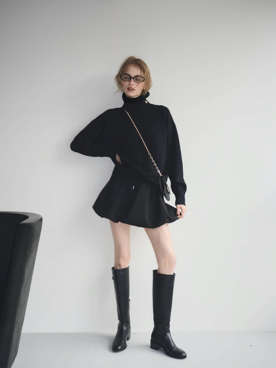 Sweat balloon mini skirt