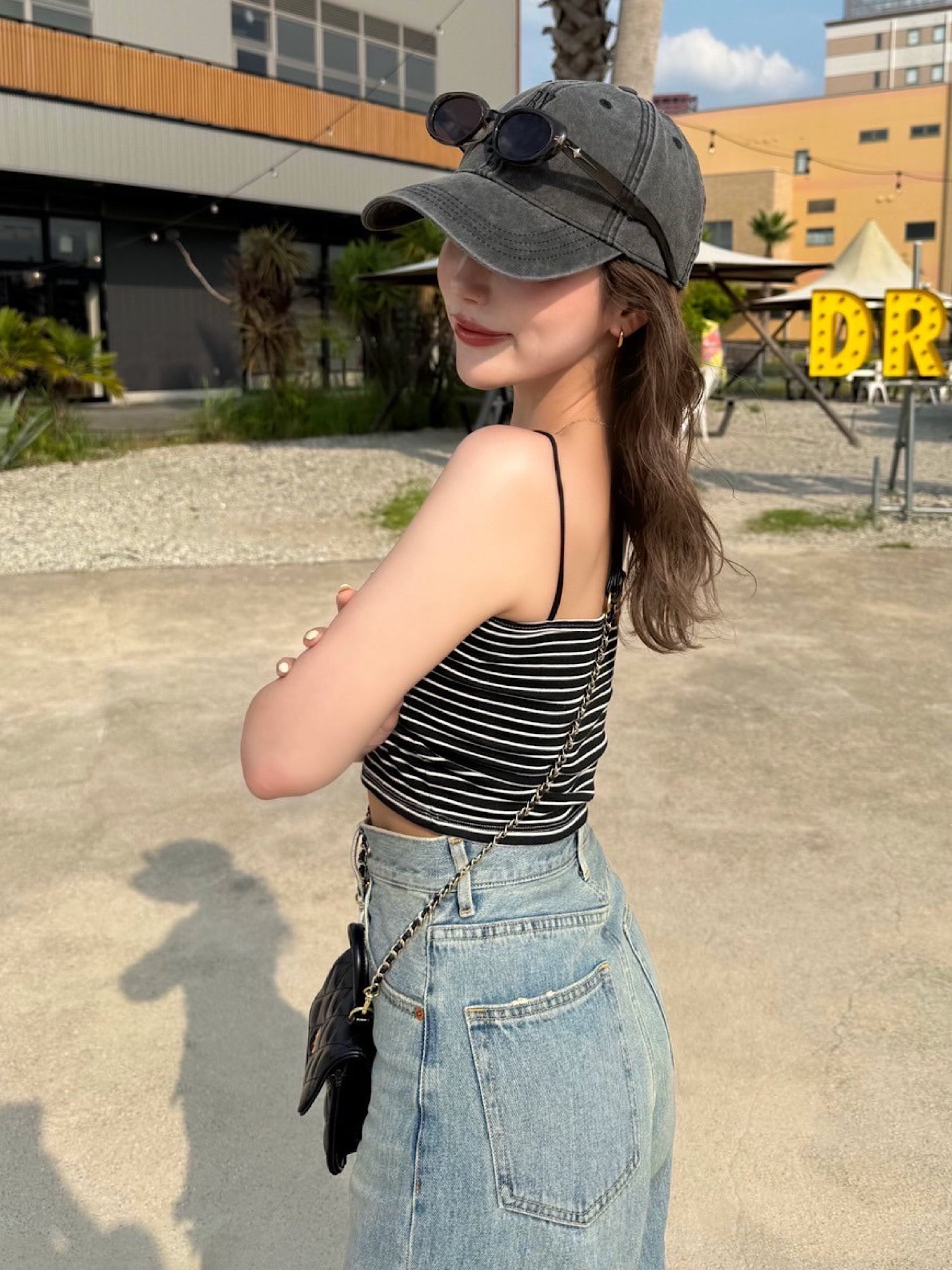 Cropped camisole with inner bra