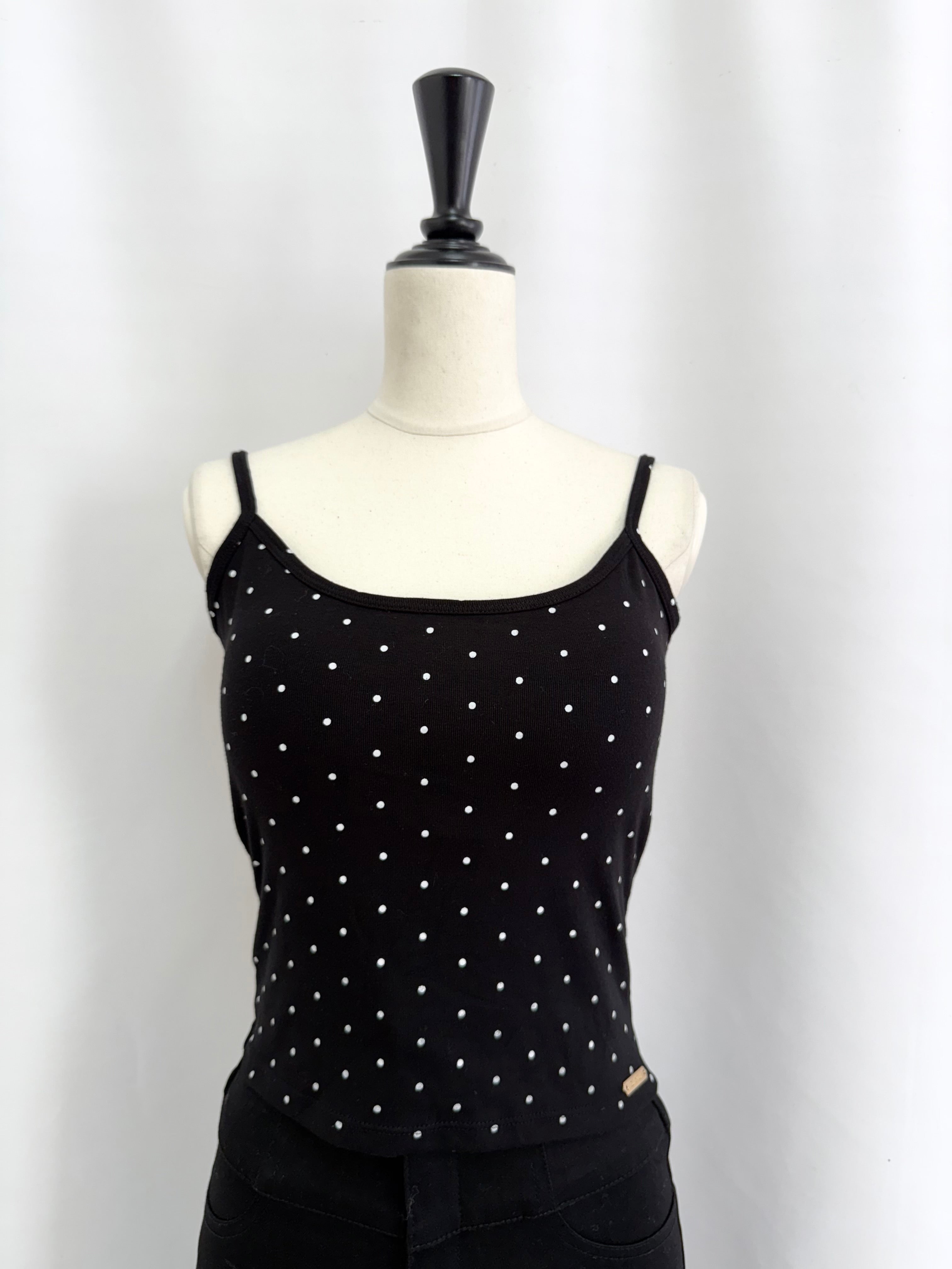 Dot pattern camisole with inner bra