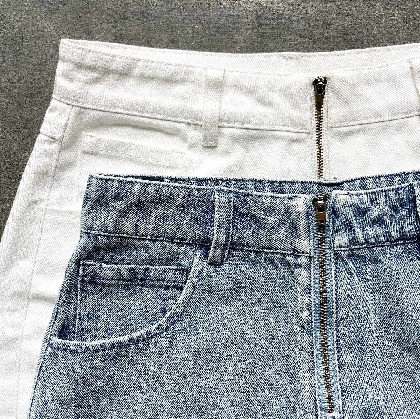 Roll up denim short pants