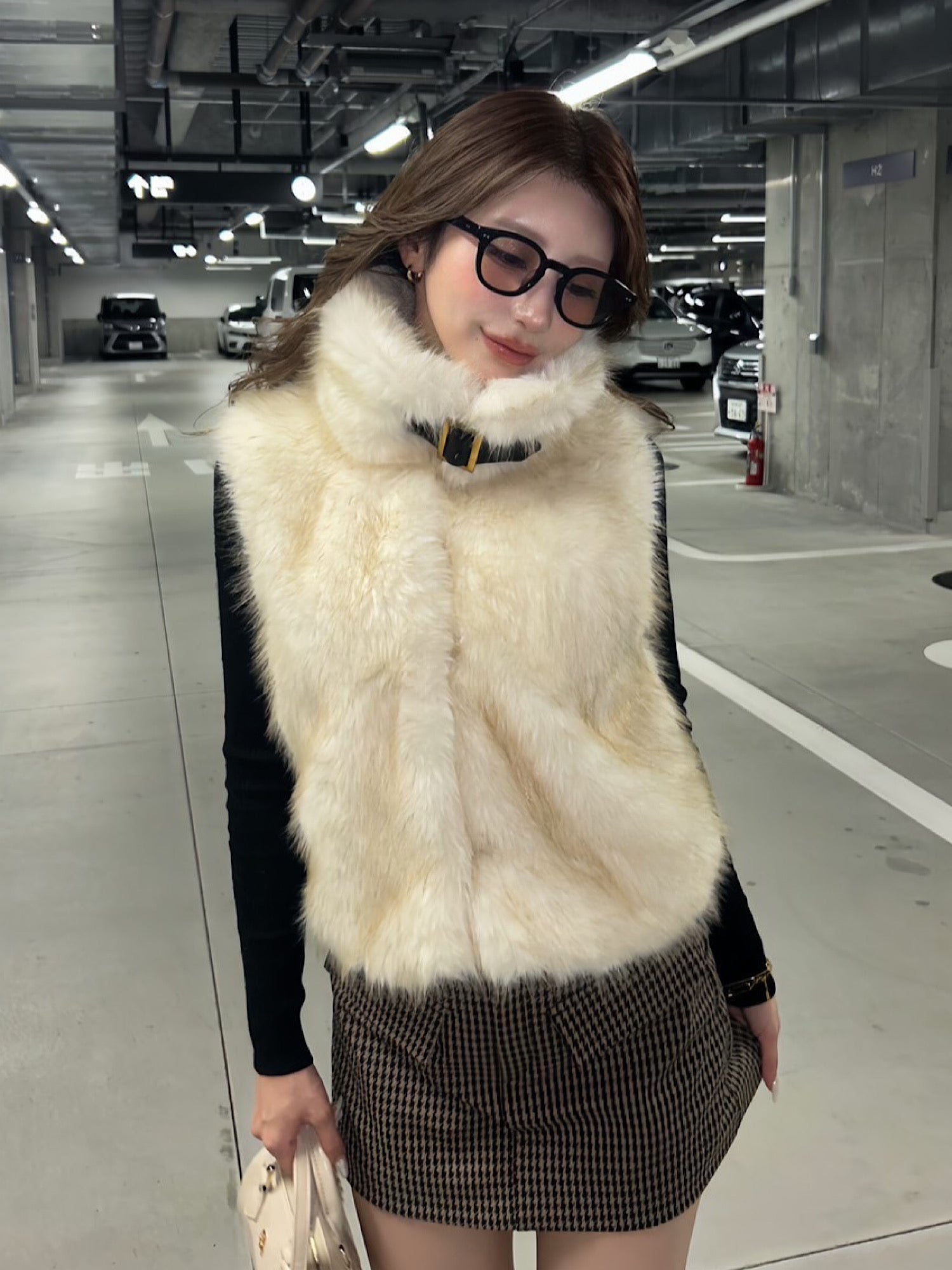 【予約】Premium eco fur belted vest(11月上旬〜中旬発送予定)