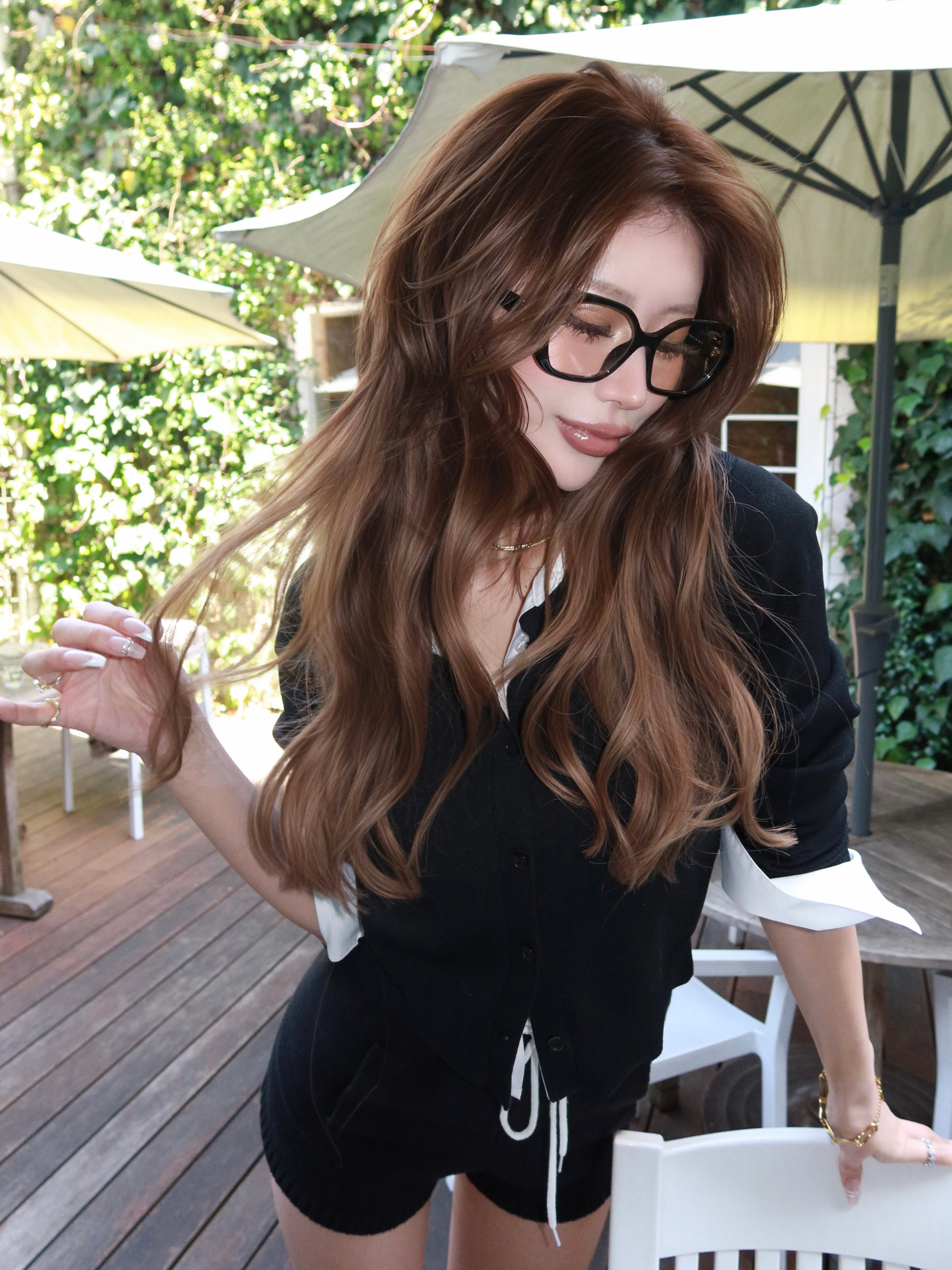 Waist layered knit shorts(SETUP着用可)