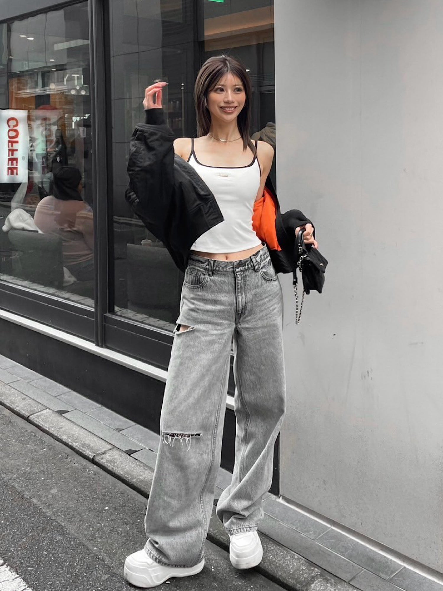 Embroidery damage denim