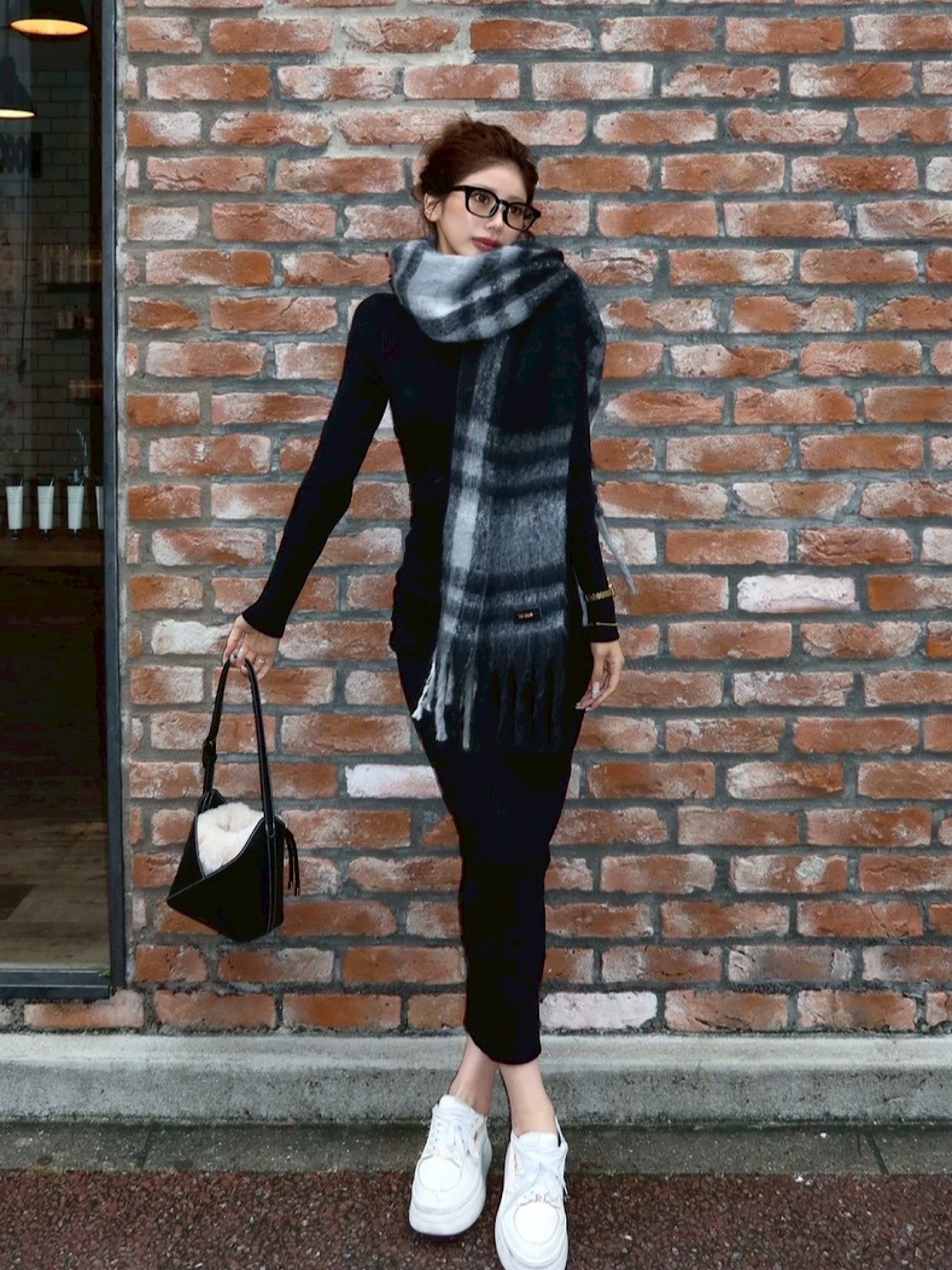 【予約】Shaggy check volume stall/muffler(12月中旬〜下旬発送予定)