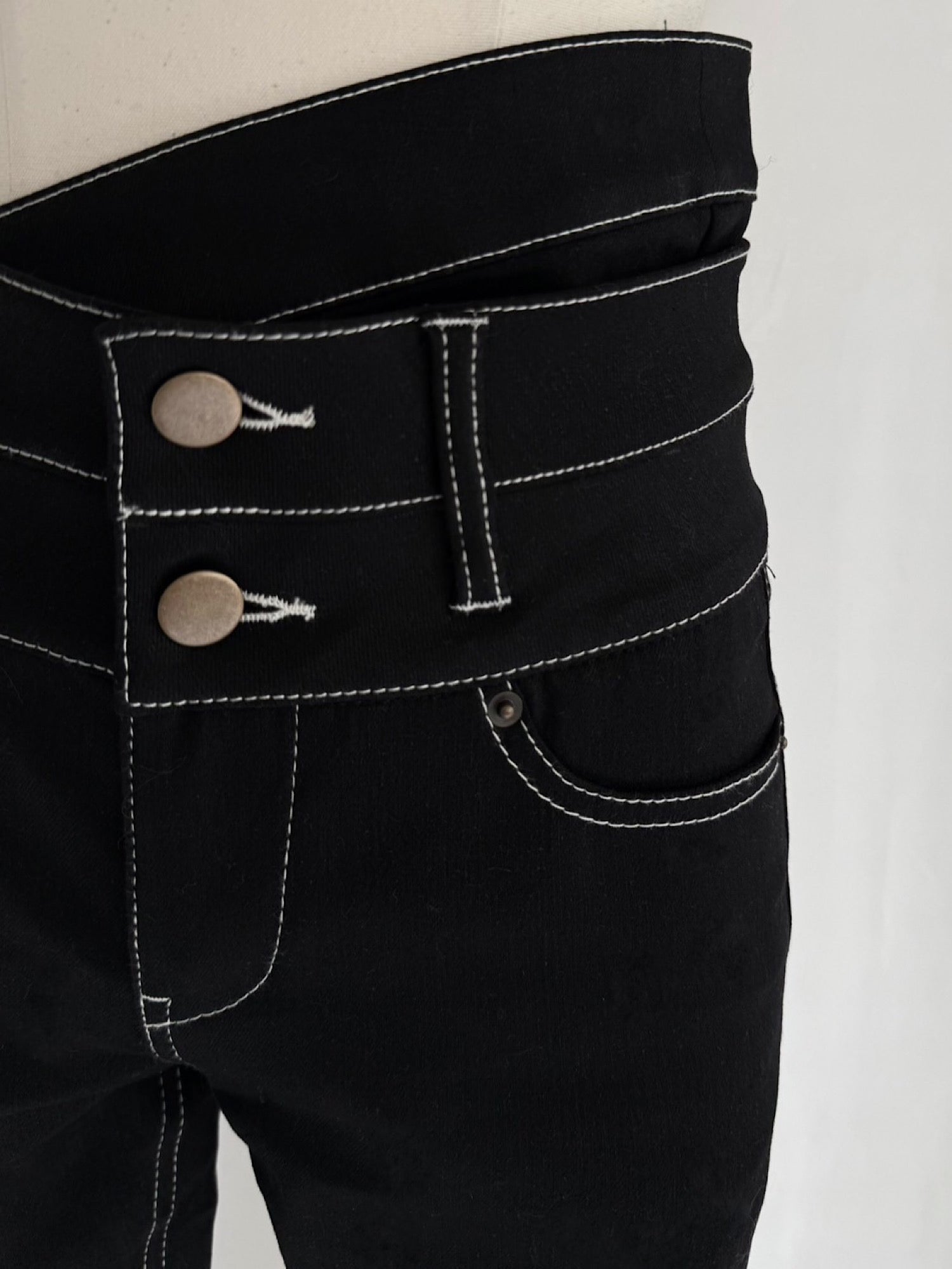 High waist layered skinny denim(BLK S5月下旬発送予定)