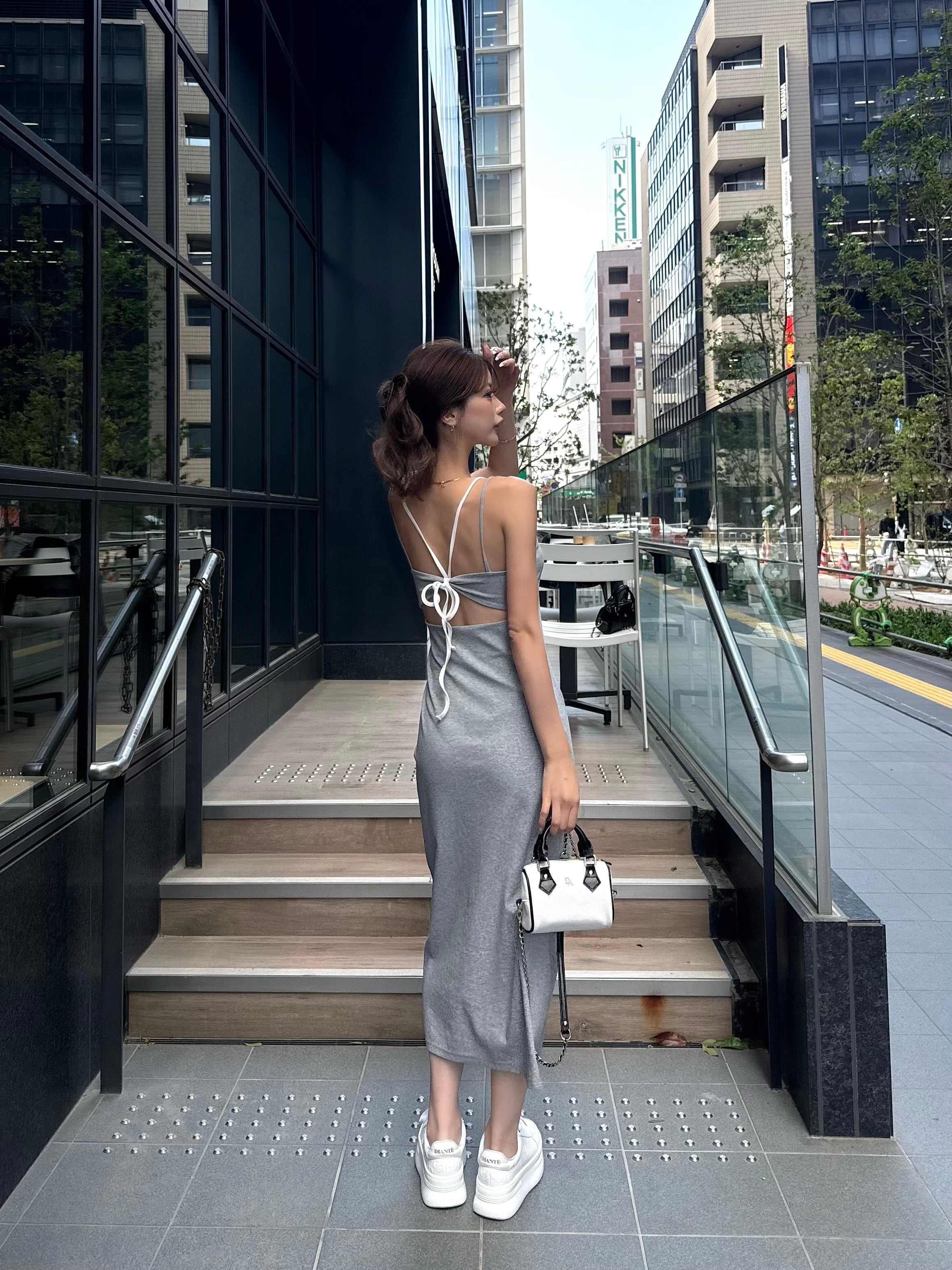 【予約】Layered camisole maxi dress with inner bra(6月上旬〜下旬発送予定)