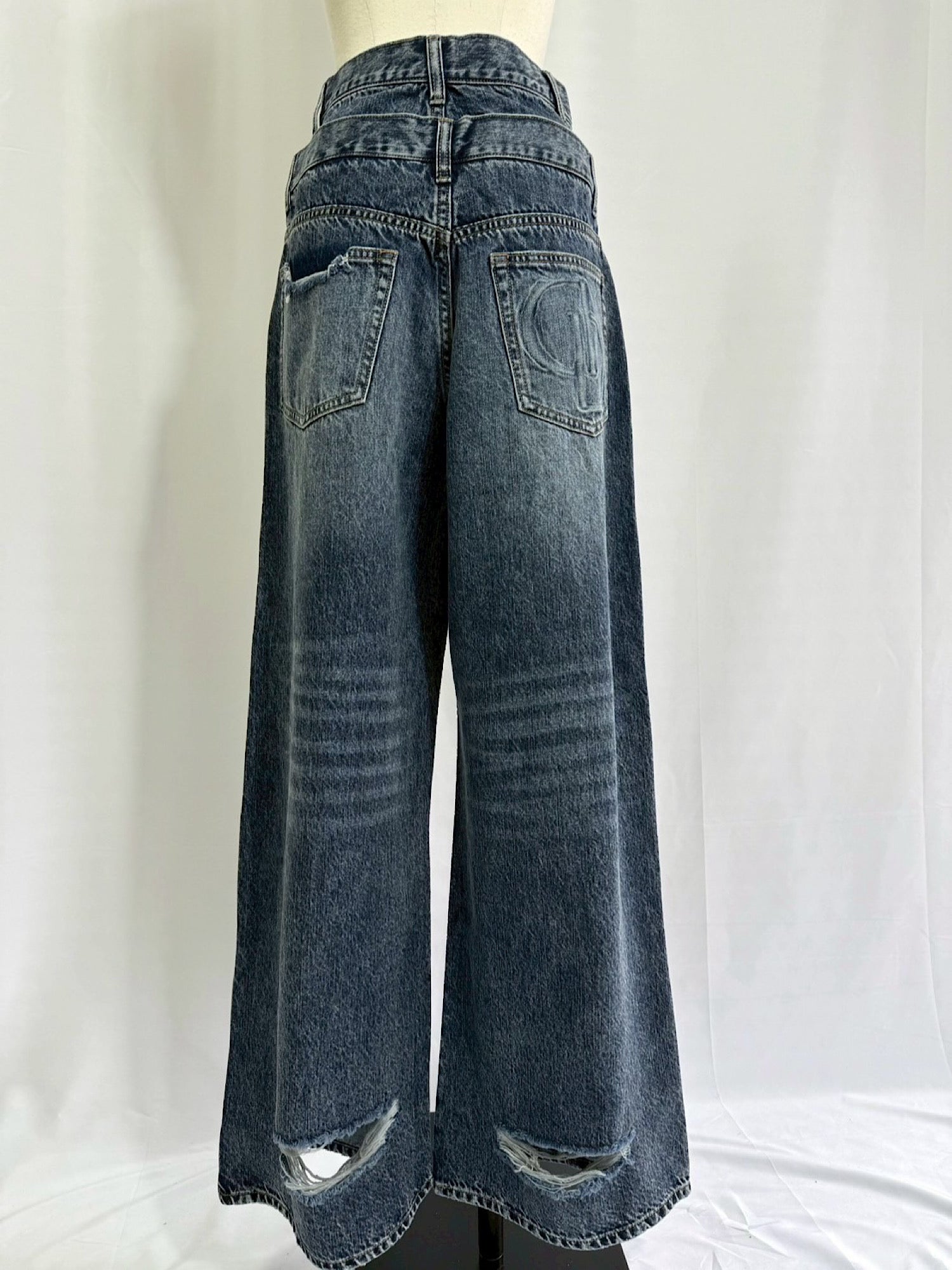 Waist layered loose denim