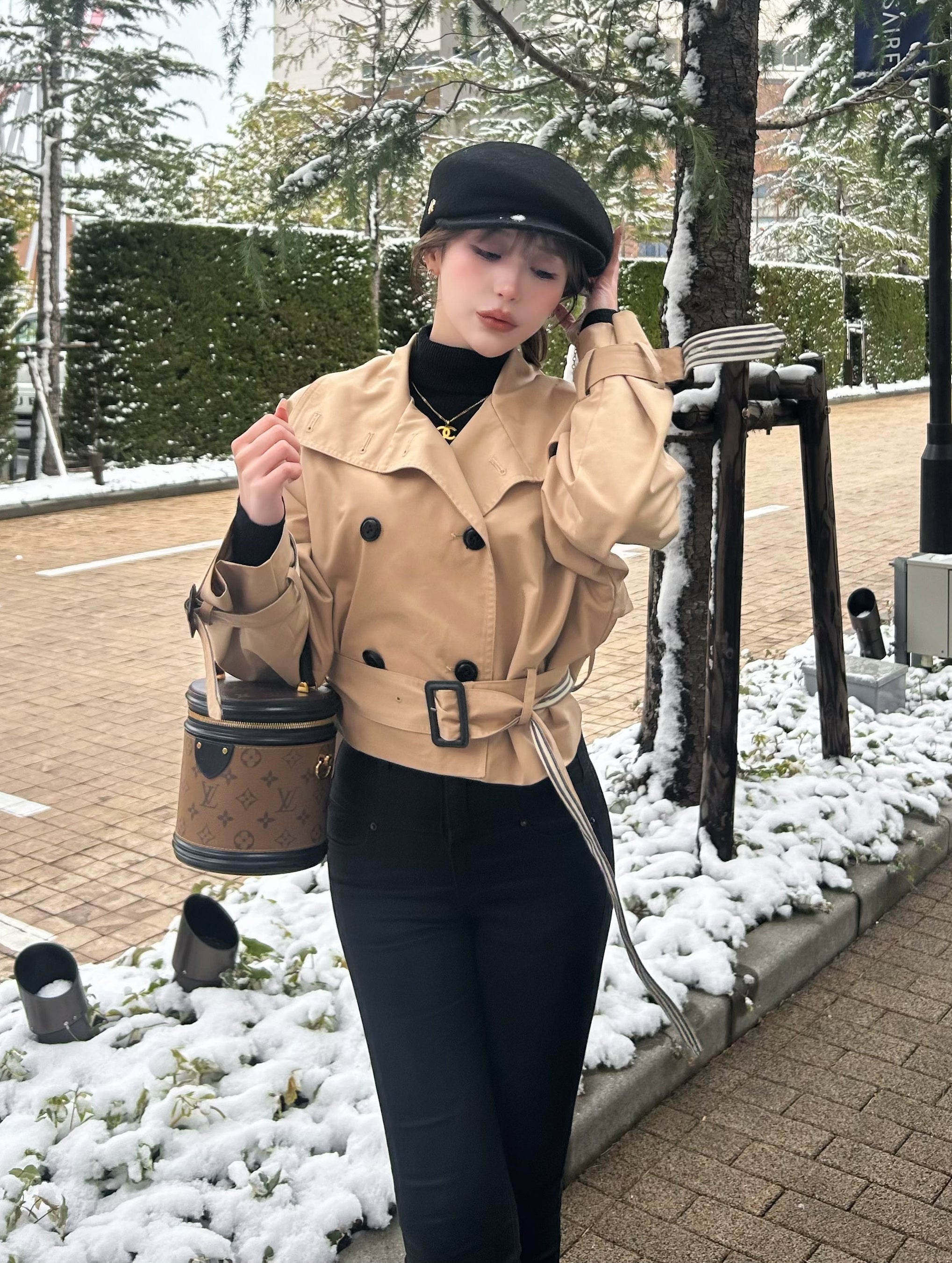 【予約】Raglan sleeve short trench coat(4月上旬〜中旬発送予定)