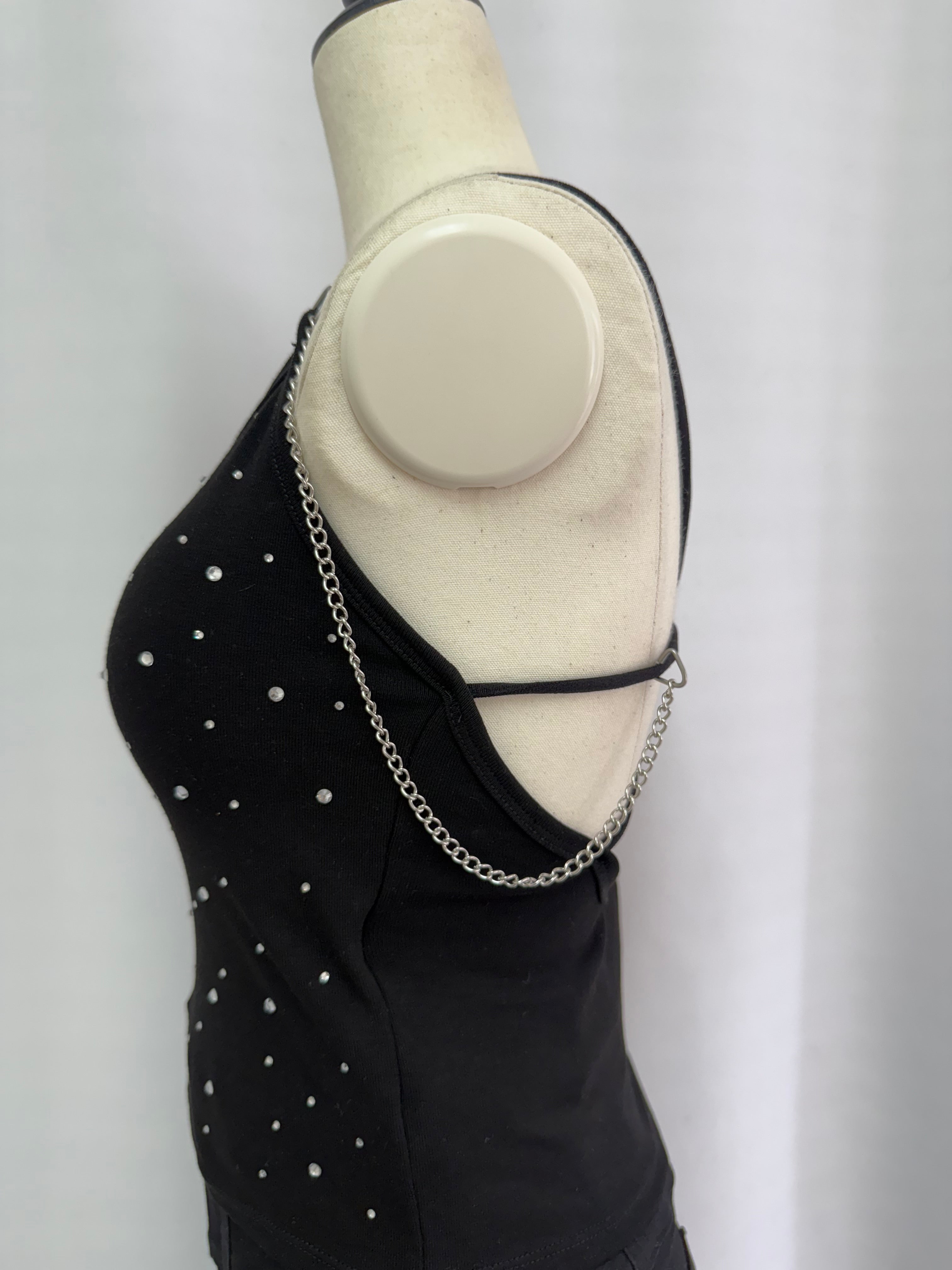Rhinestone dot camisole with inner bra