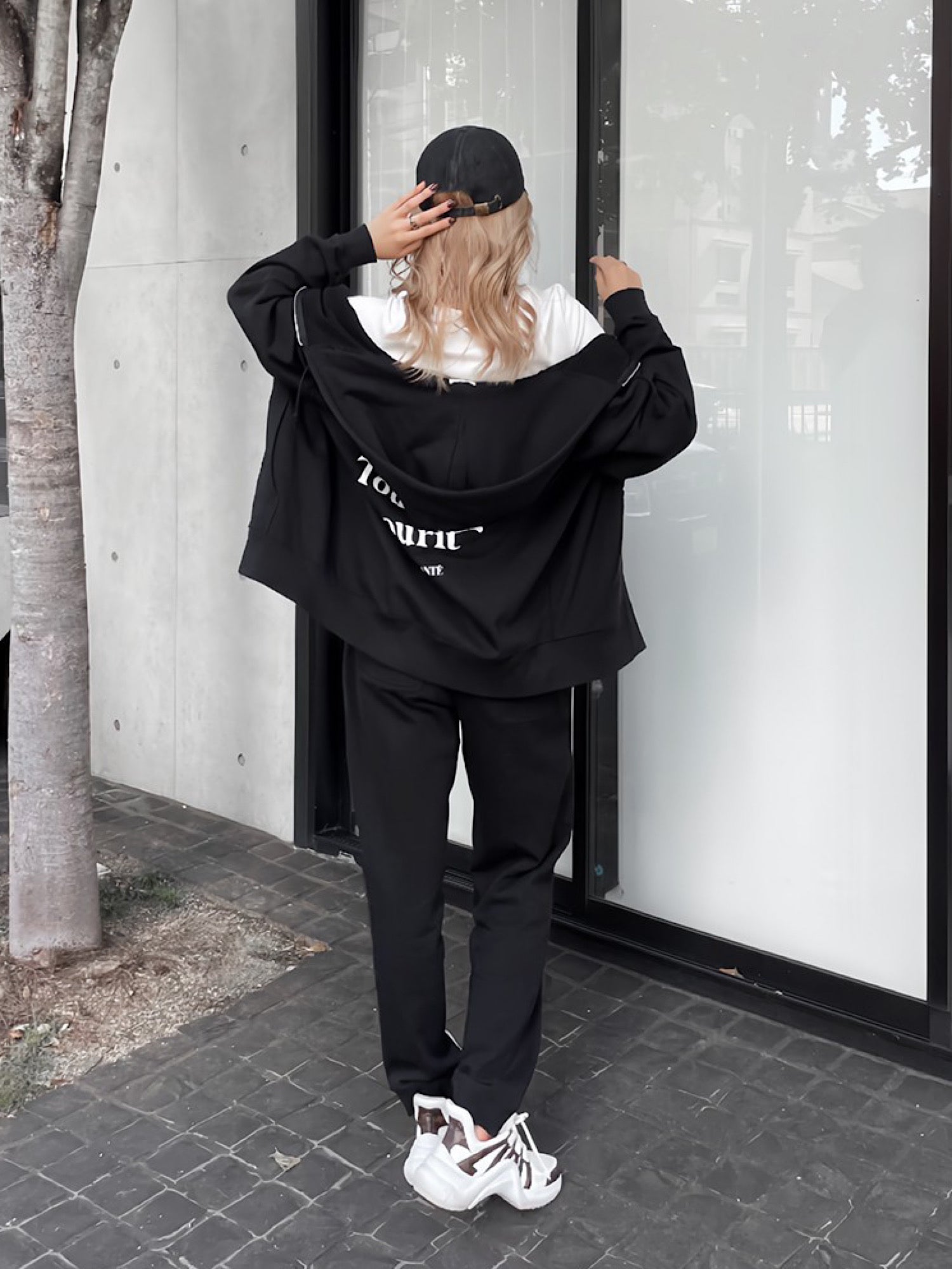 Message print sweat pants