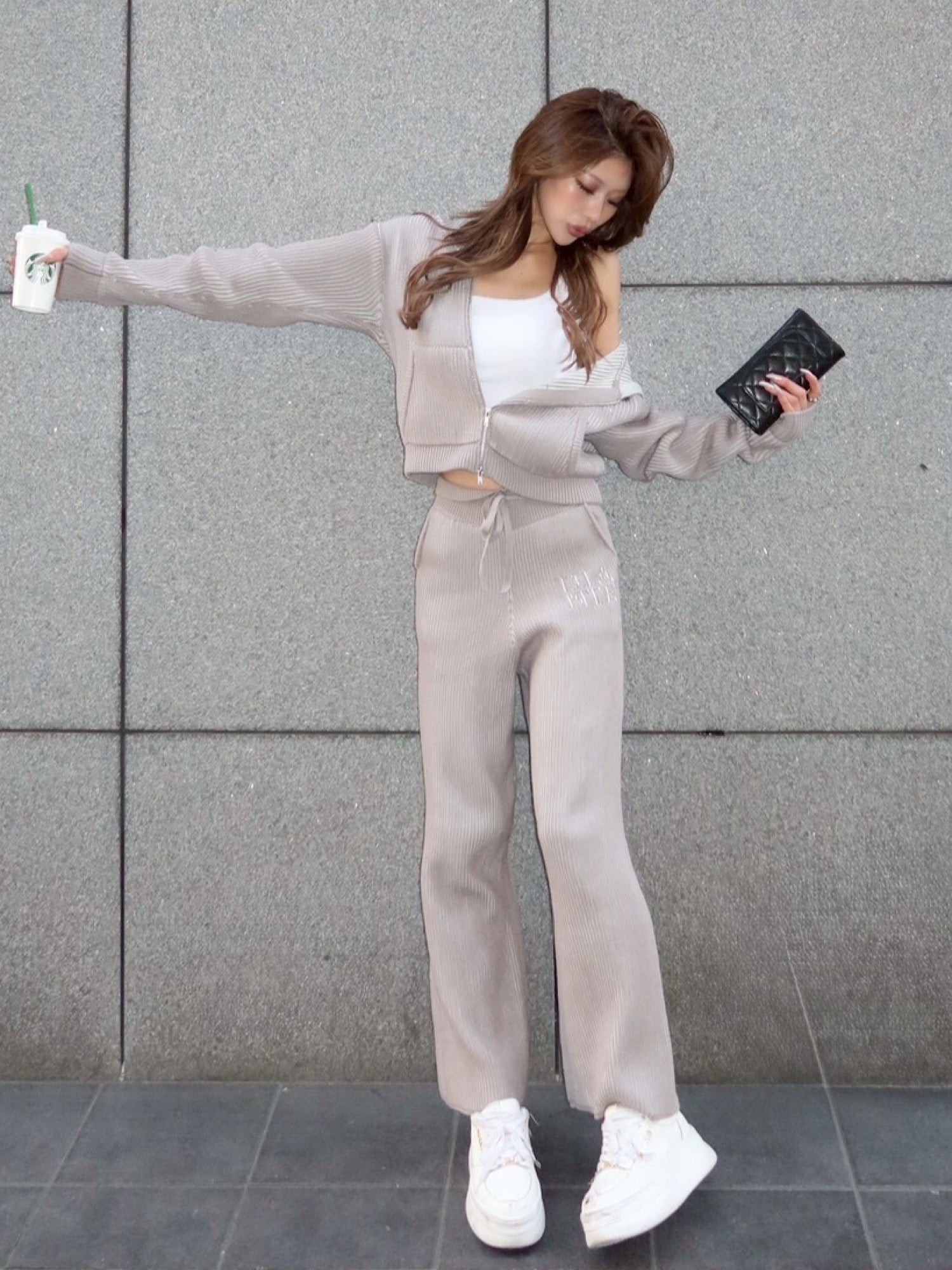 【予約】Royal rib knit pants(SETUP着用可)(2月上旬〜4月上旬発送予定)