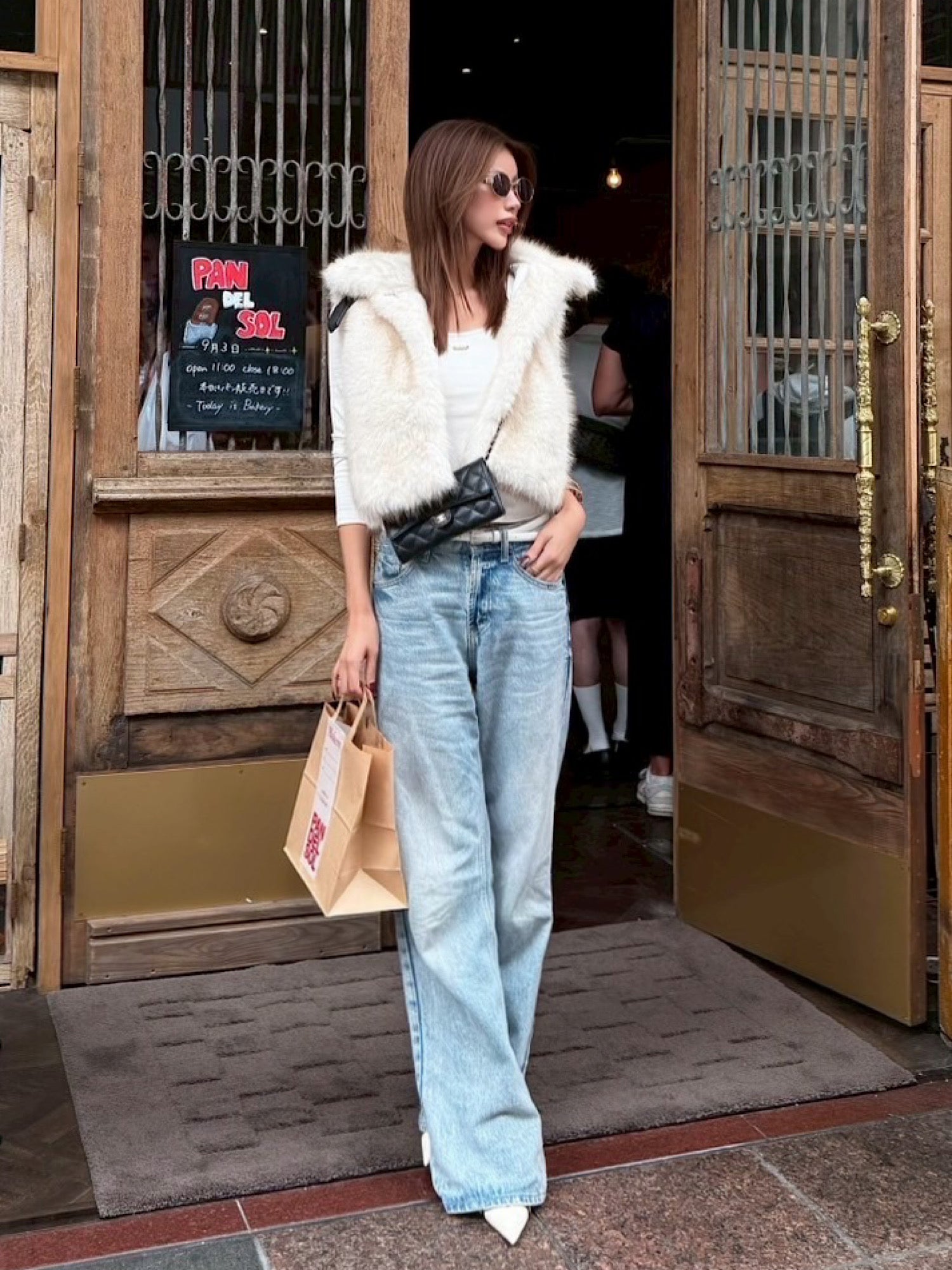 【予約】Premium eco fur belted vest(11月上旬〜中旬発送予定)