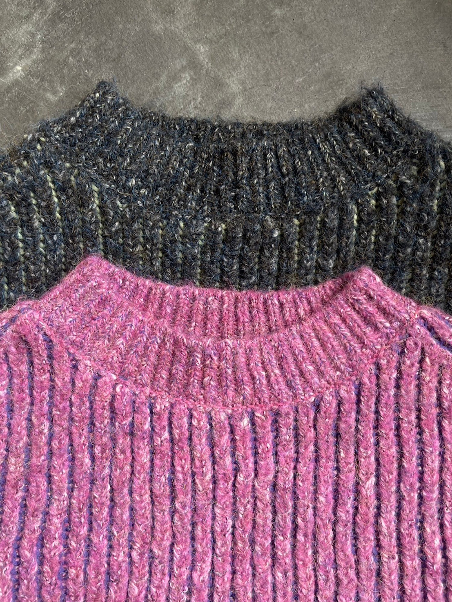 Melange stripe loose knit