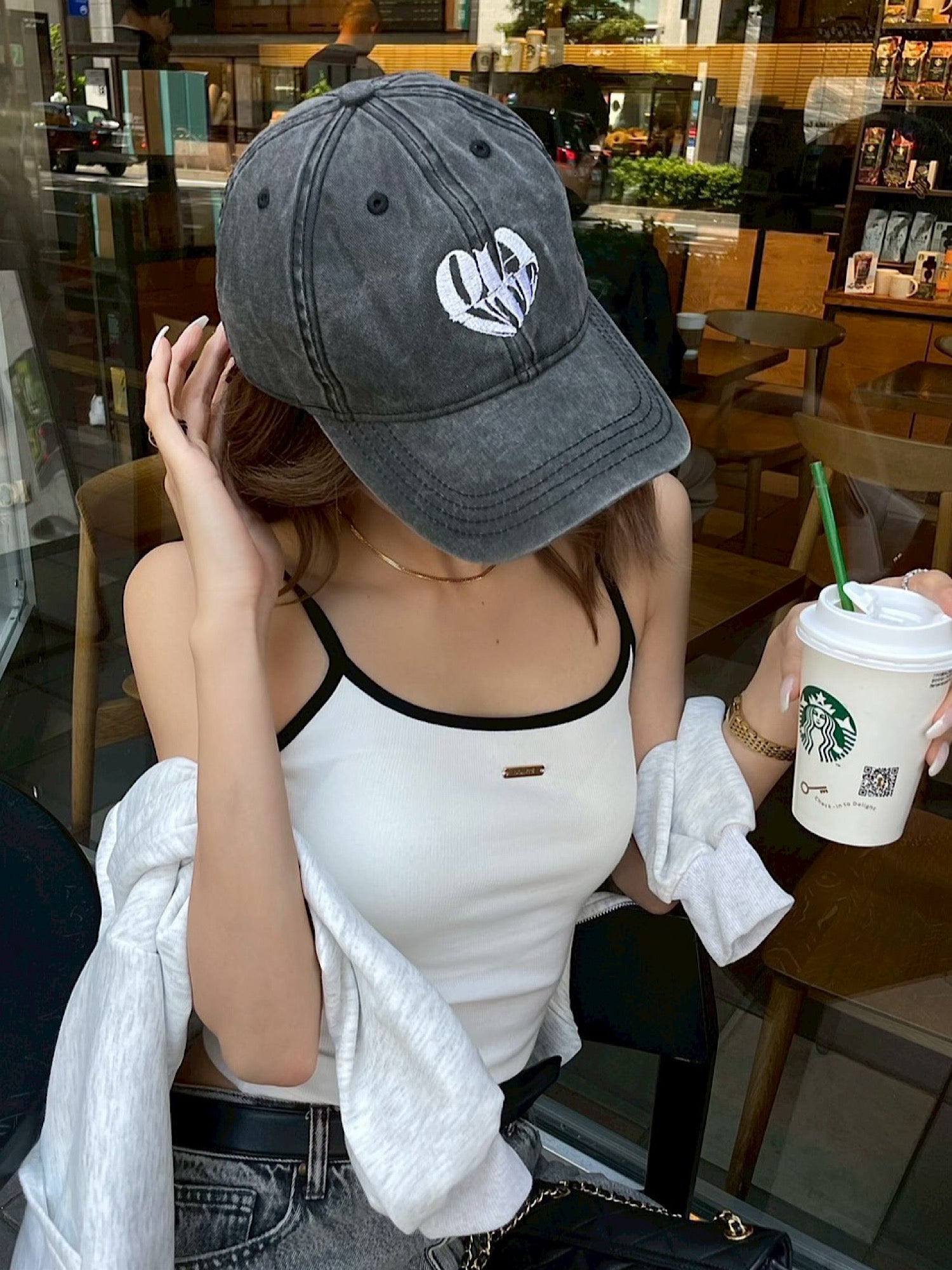 【予約】Heart motif logo cap(6月下旬〜中旬発送予定)