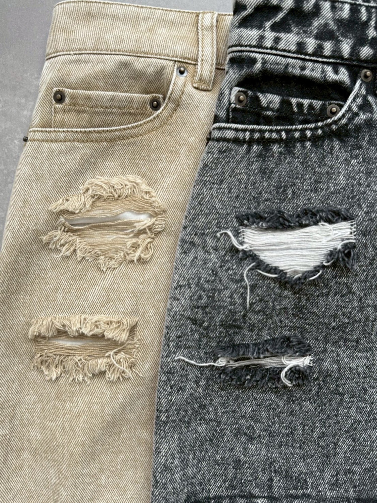 Chemical wash denim mini skirt(SET UP着用可)