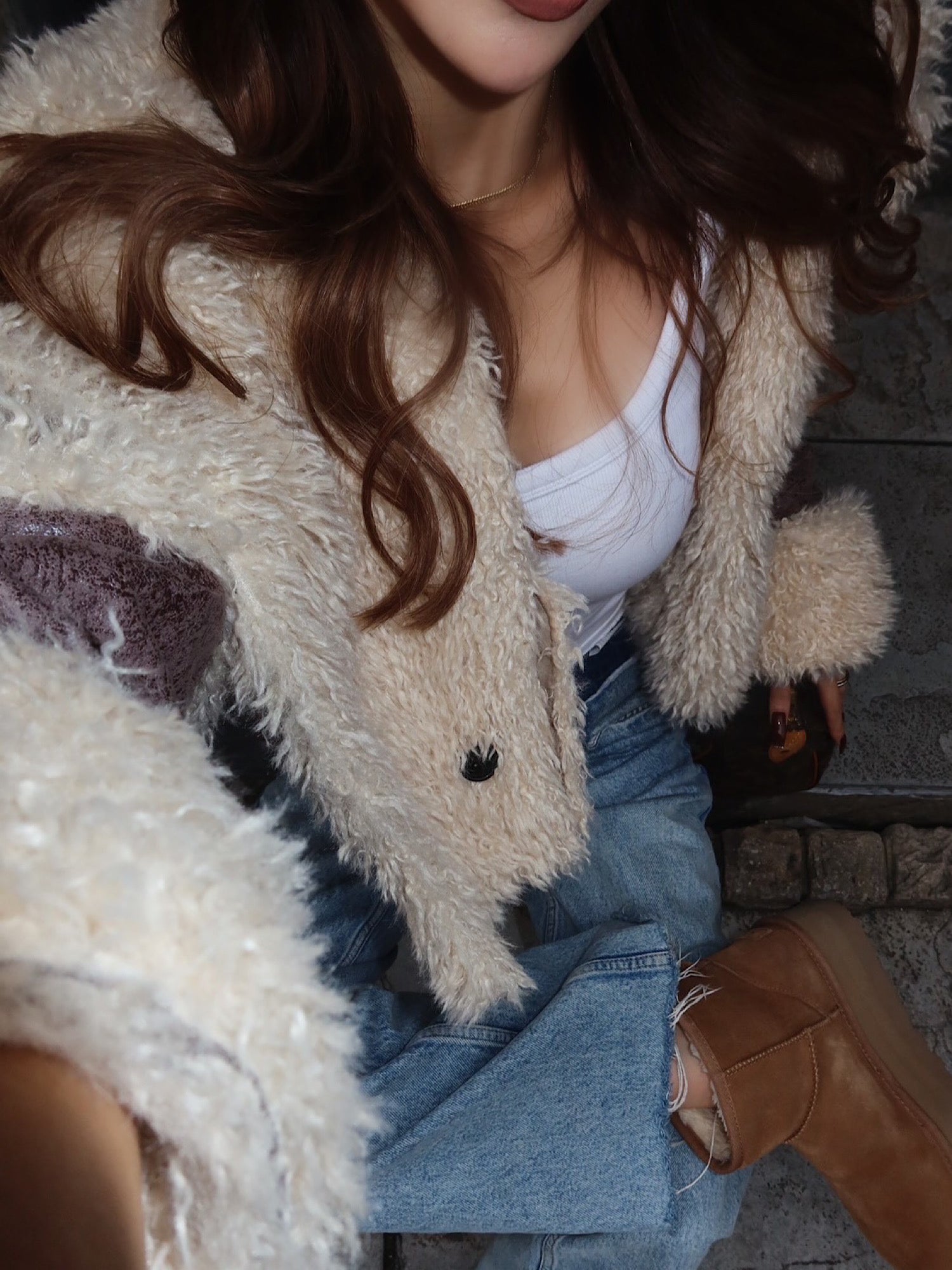 Fade short mouton jacket