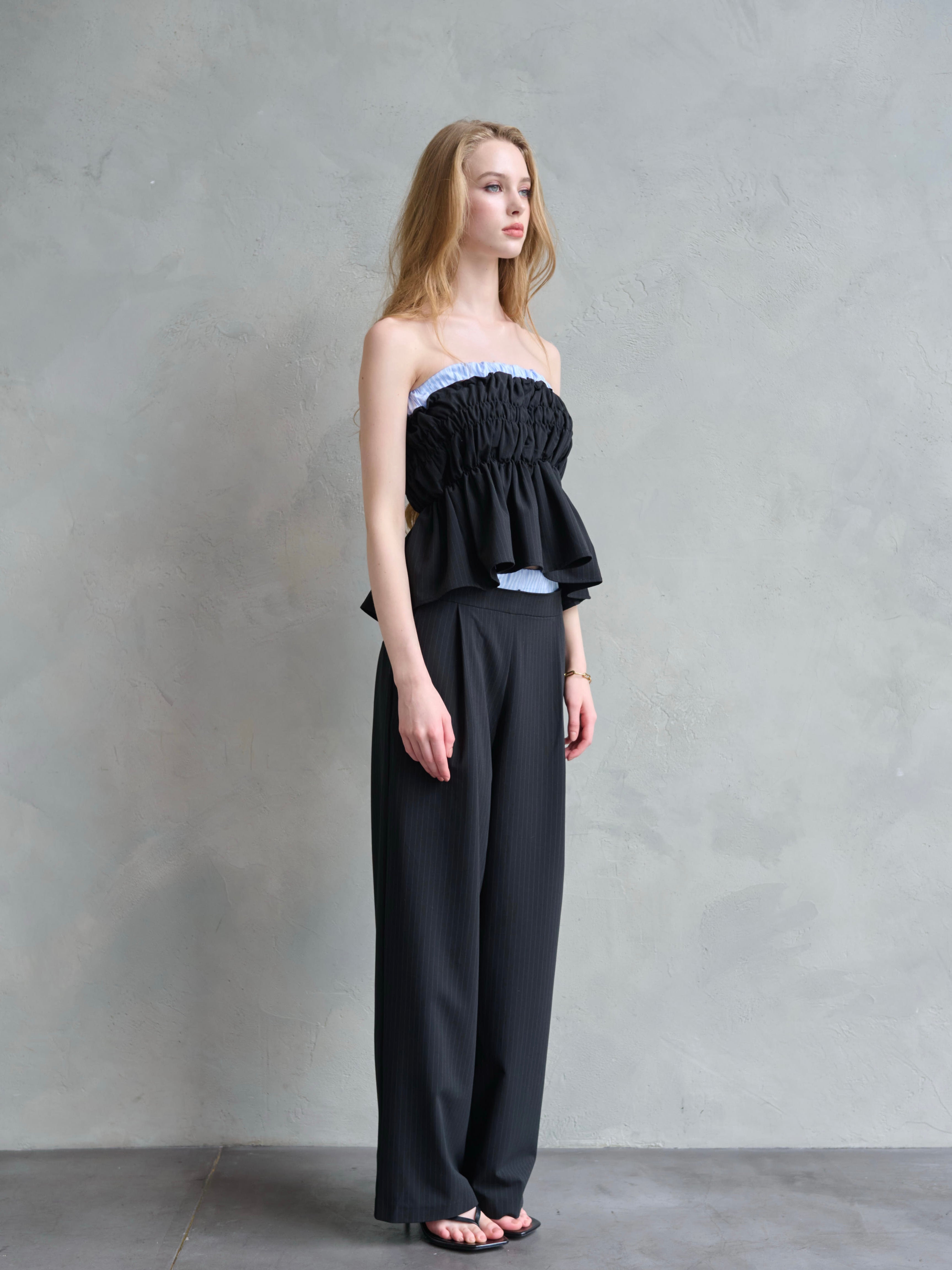 Layered front tuck pants(SETUP着用可)