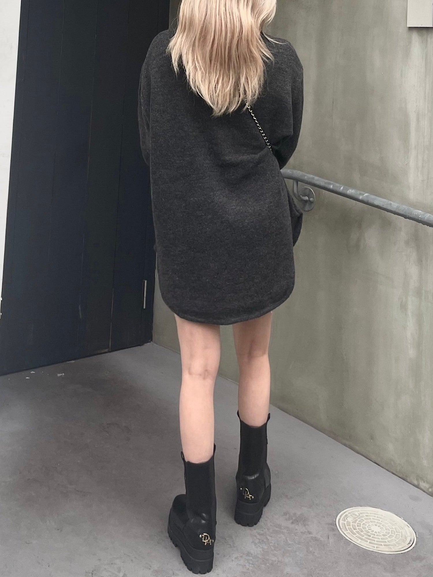 Wool brend loose knit shirt