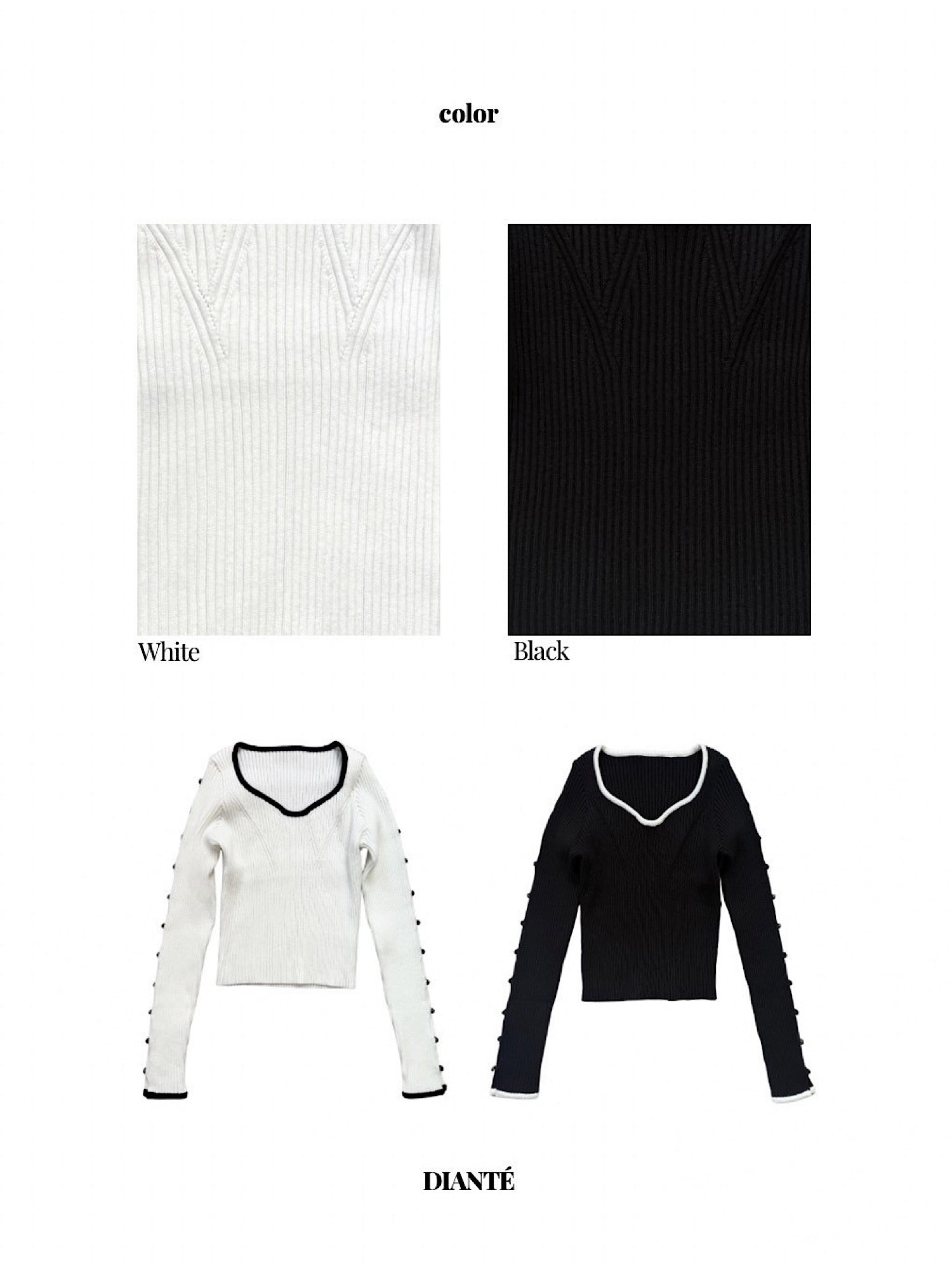 Button sleeve decorate knit