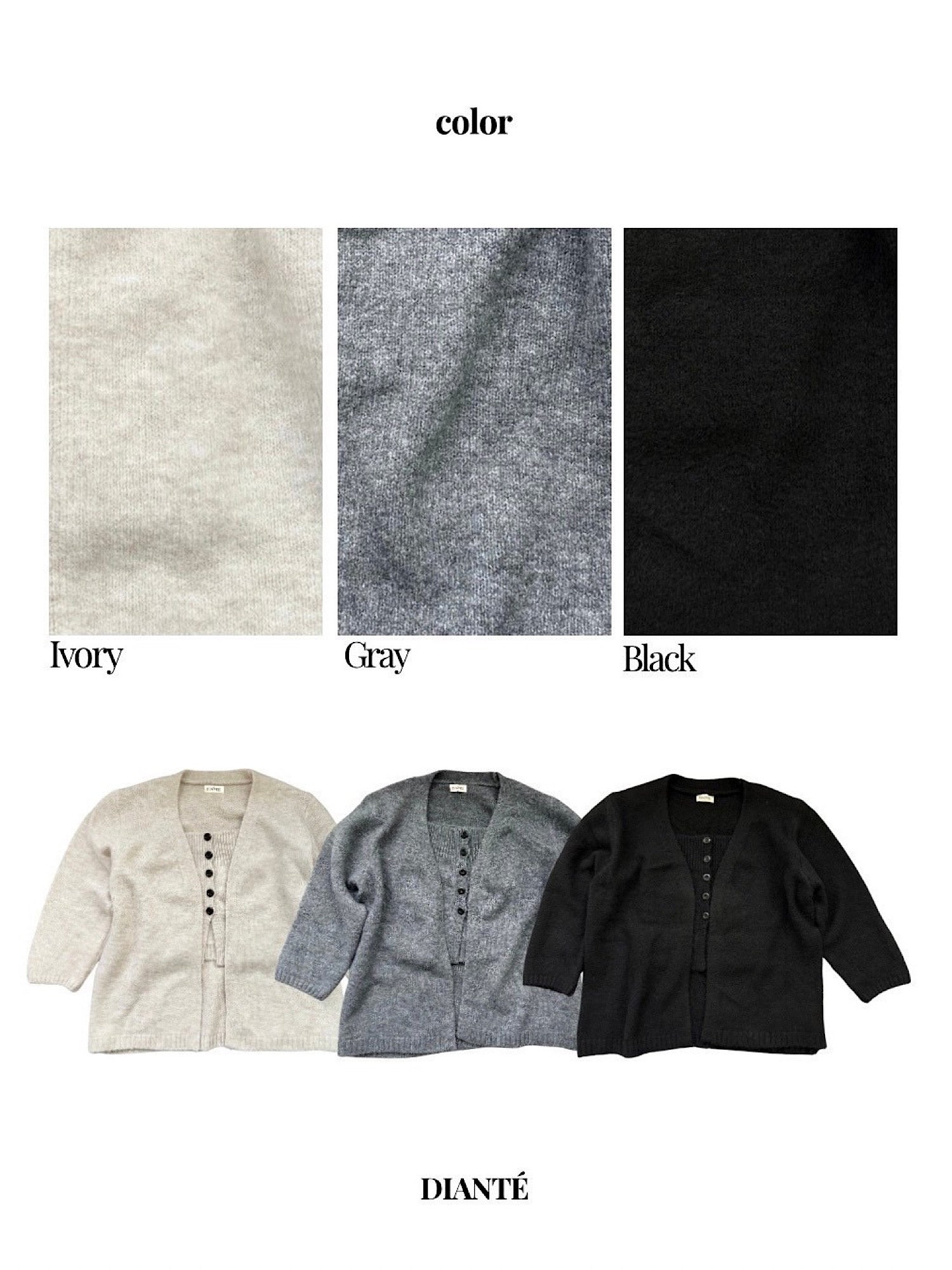 Front button baretop×Knit cardigan SET