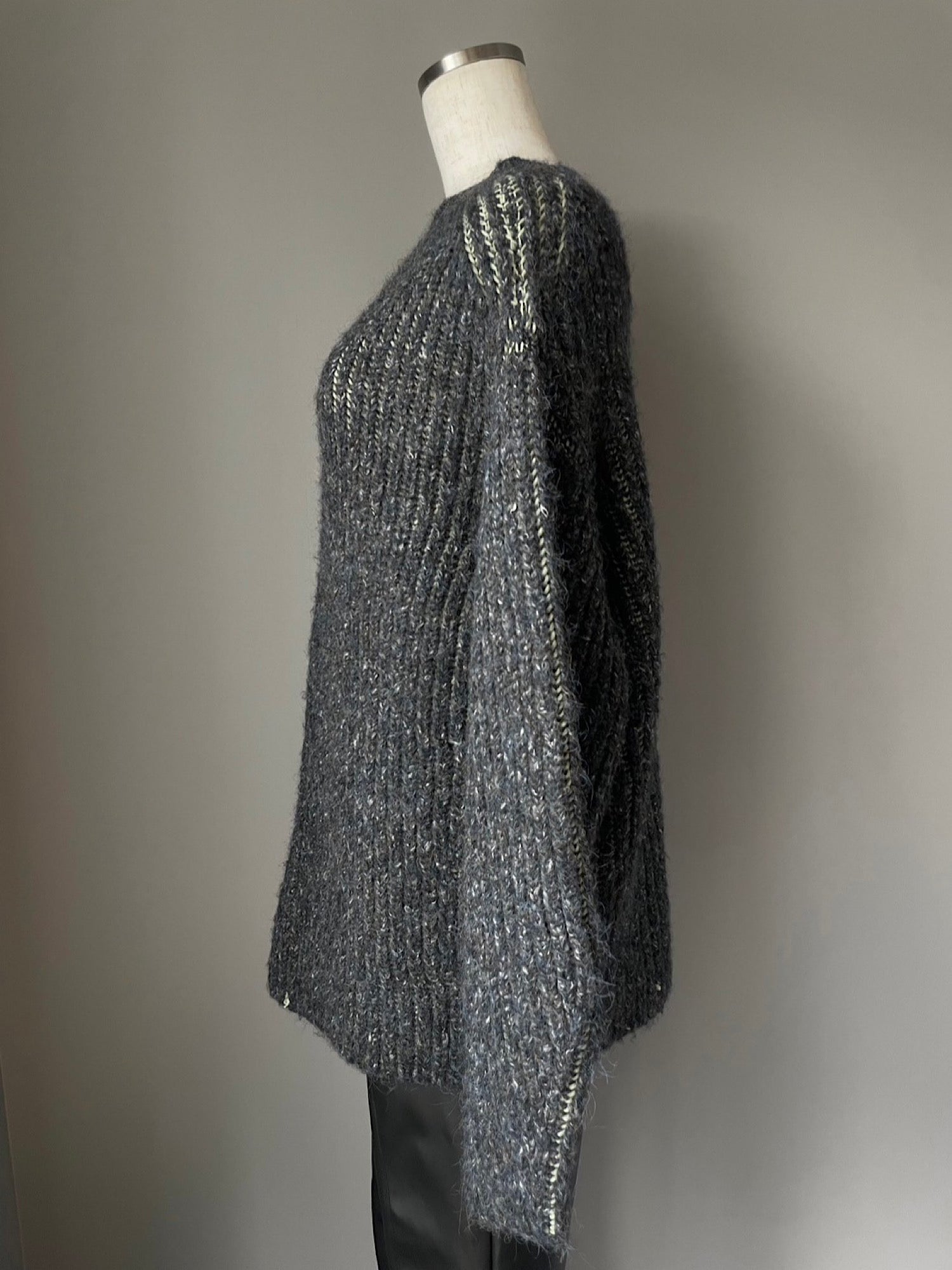 Melange stripe loose knit